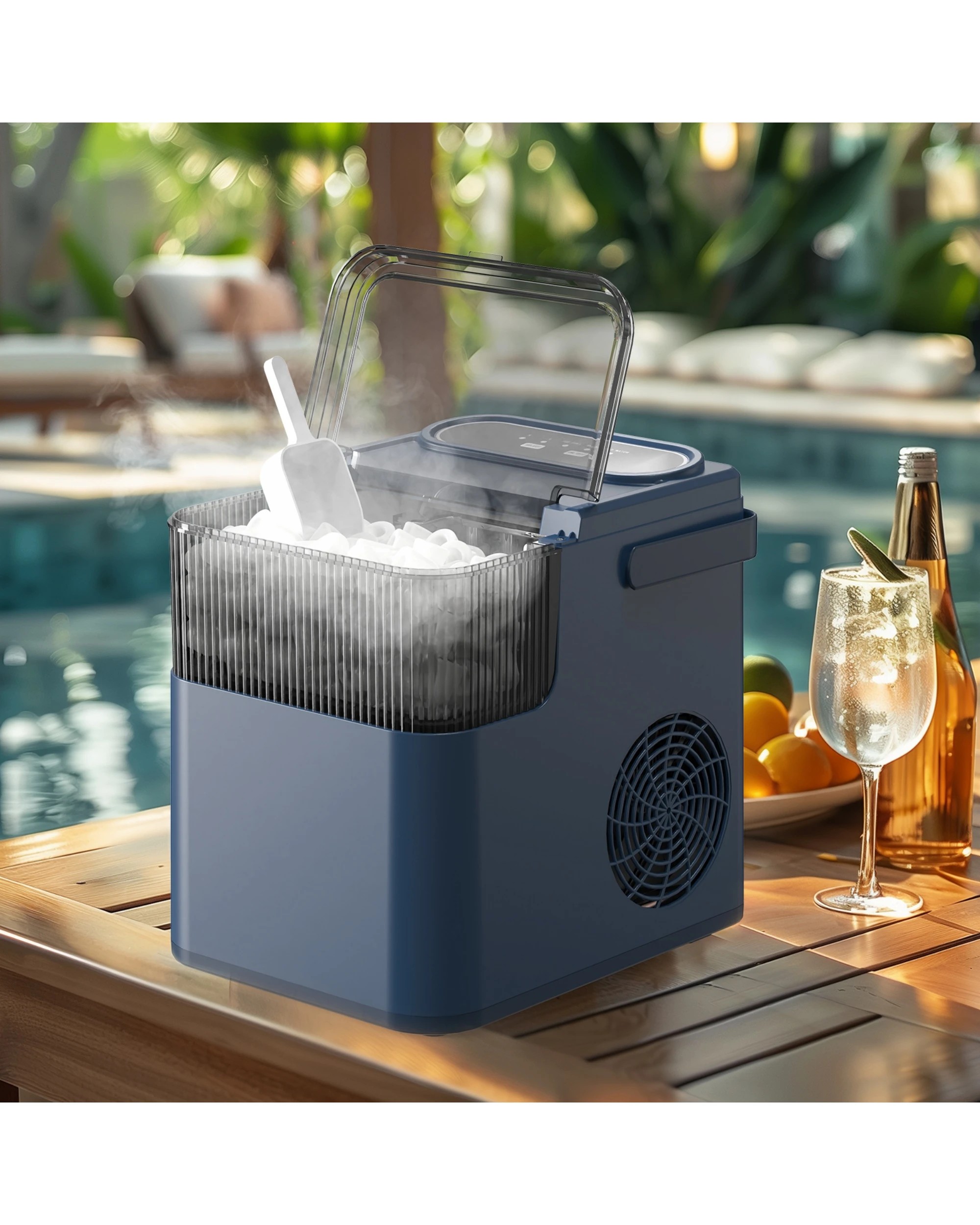 6 Advwin 12KG Portable Ice Maker w/ Self-cleaning Navy Blue, 6 of 7