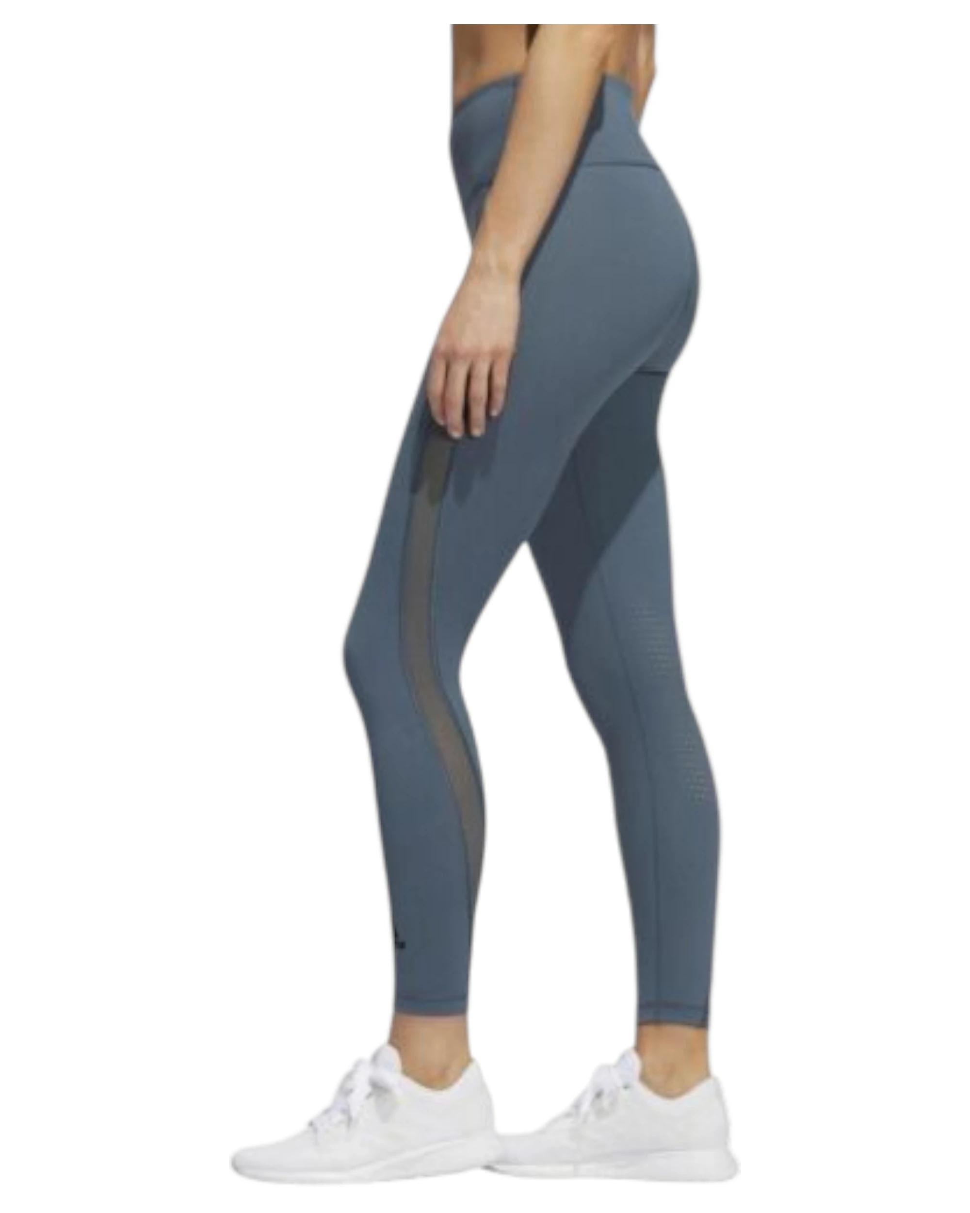 6 Adidas Womens Blue Heat Training Sport Leggings LEGACY BLUE, 6 of 7