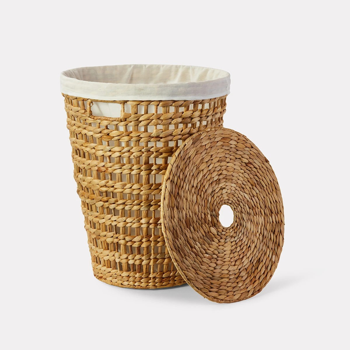 2 Round Open Weave Hamper with Lid, 2 of 3