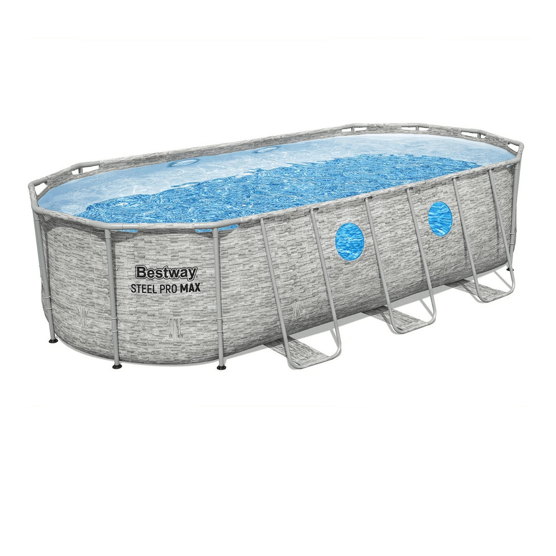 1 Bestway Swimming Pool 549x274x122cm Steel Frame Above Ground Pools Filter Pump Ladder 13430L - Multi, 1 of 6