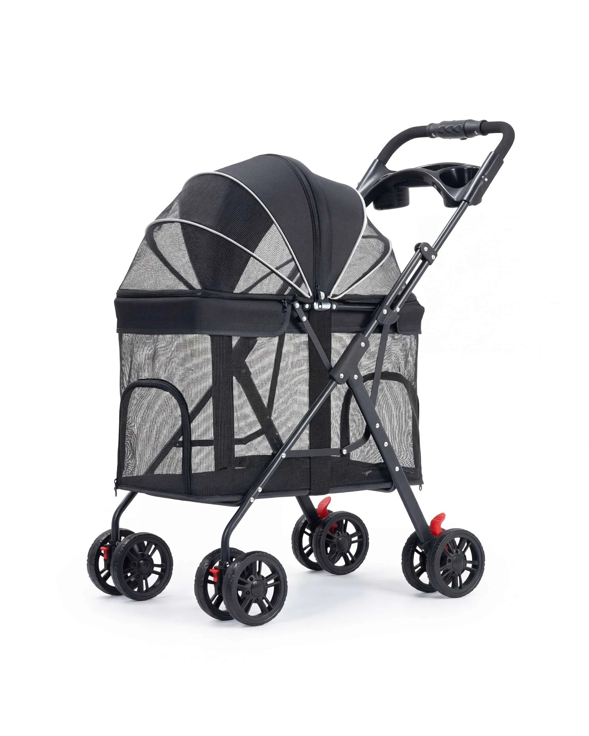 2 Advwin Pet Stroller Pram Foldable Dog Cat Carrier Cage Travel Pushchair, 2 of 9
