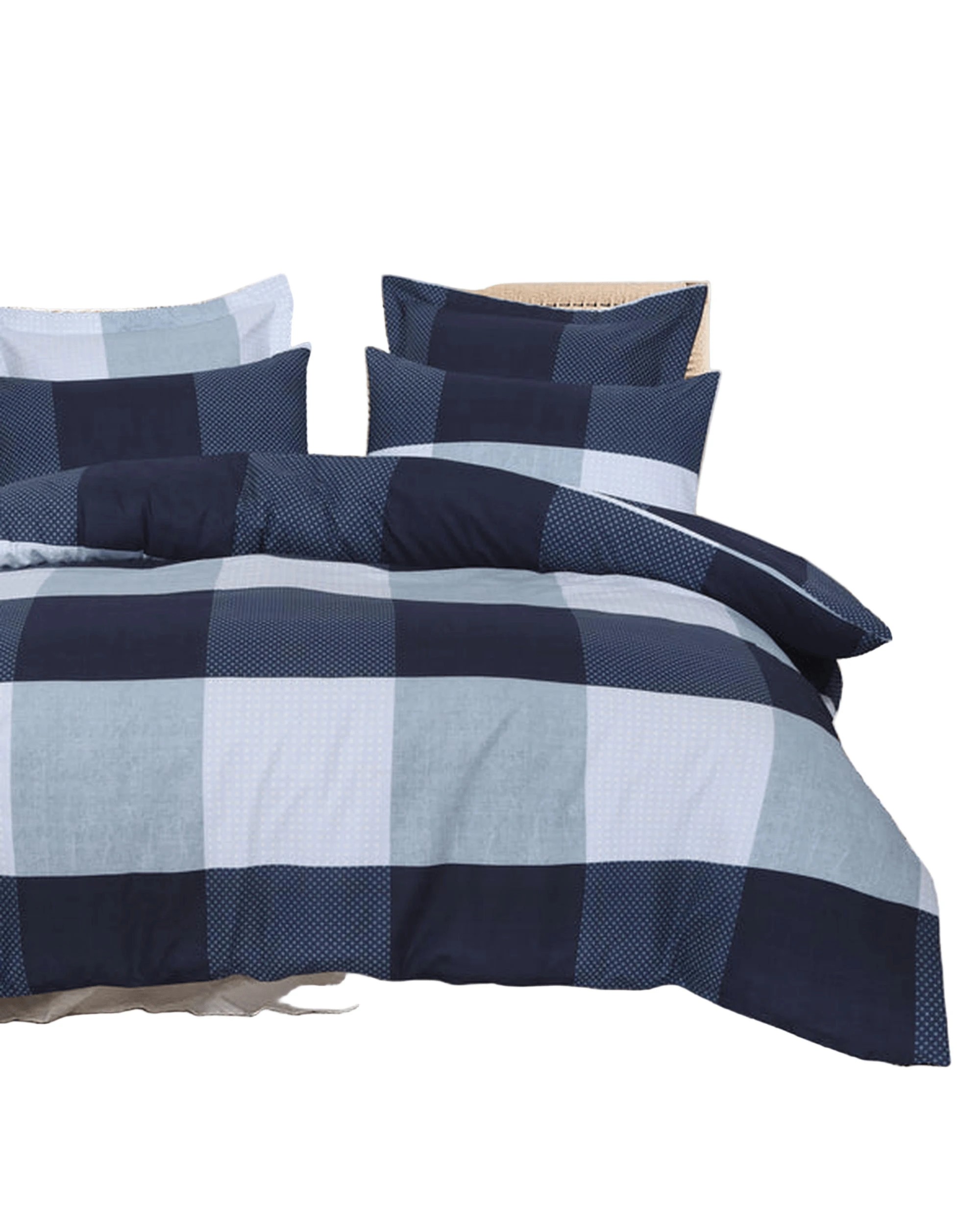 1 Amsons Quilt Cover Set With European Pillow Covers - Single Bed - Blue, 1 of 6