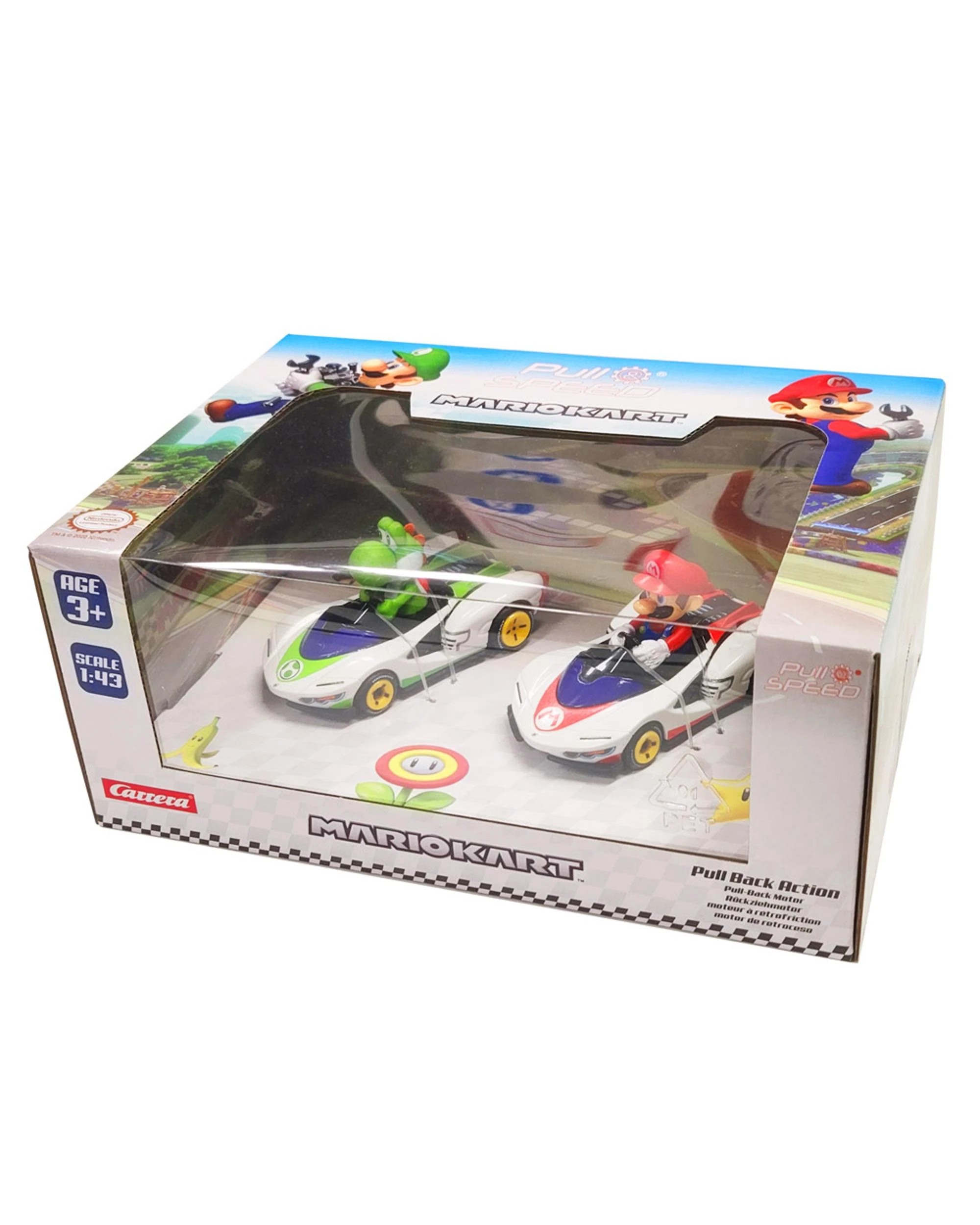 1 Carrera Pull and Speed Mario Kart P-Wing Twin Pack Mario and Yoshi, 1 of 1