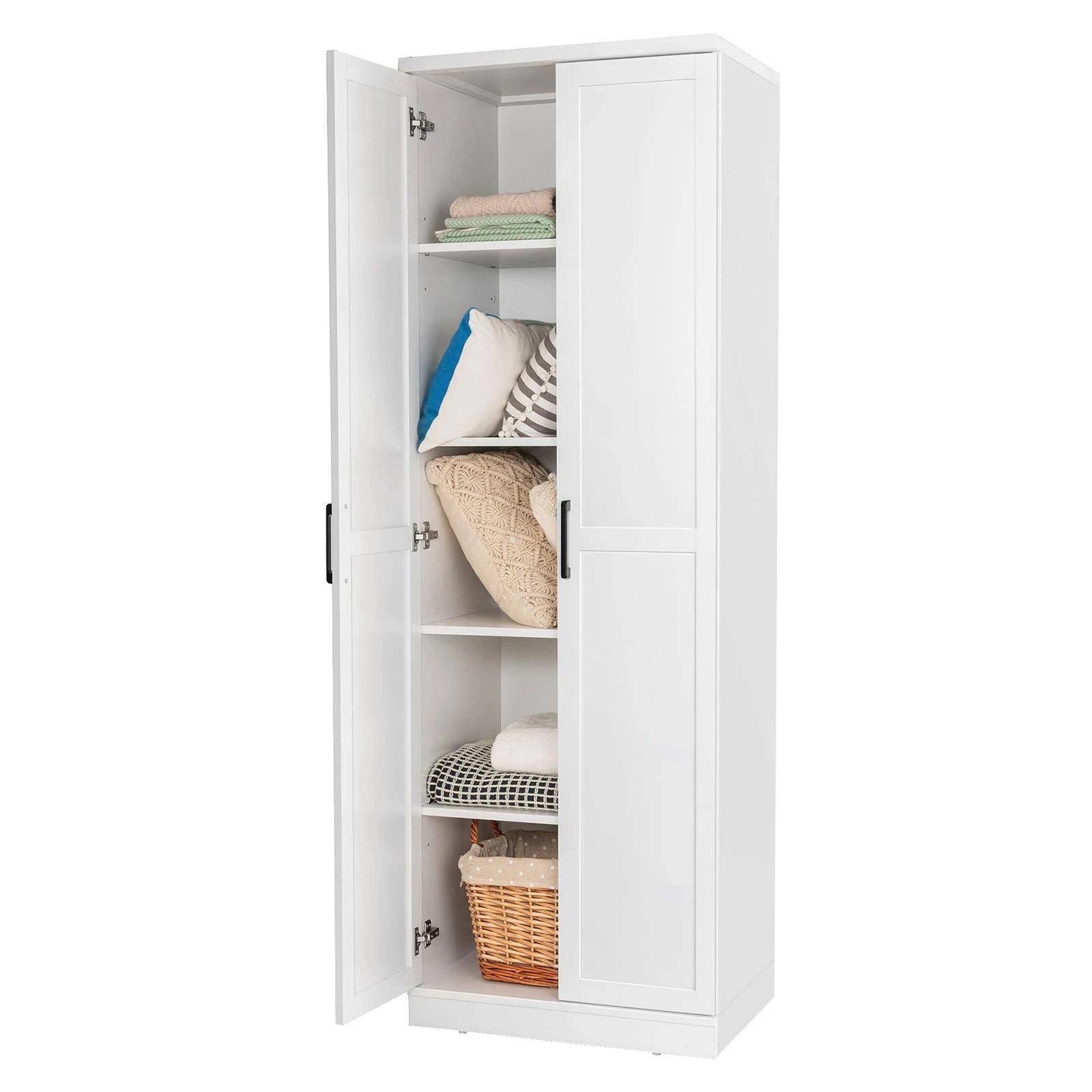 5 Costway Tall Cabinet Sideboard 2 Doors White, 5 of 5