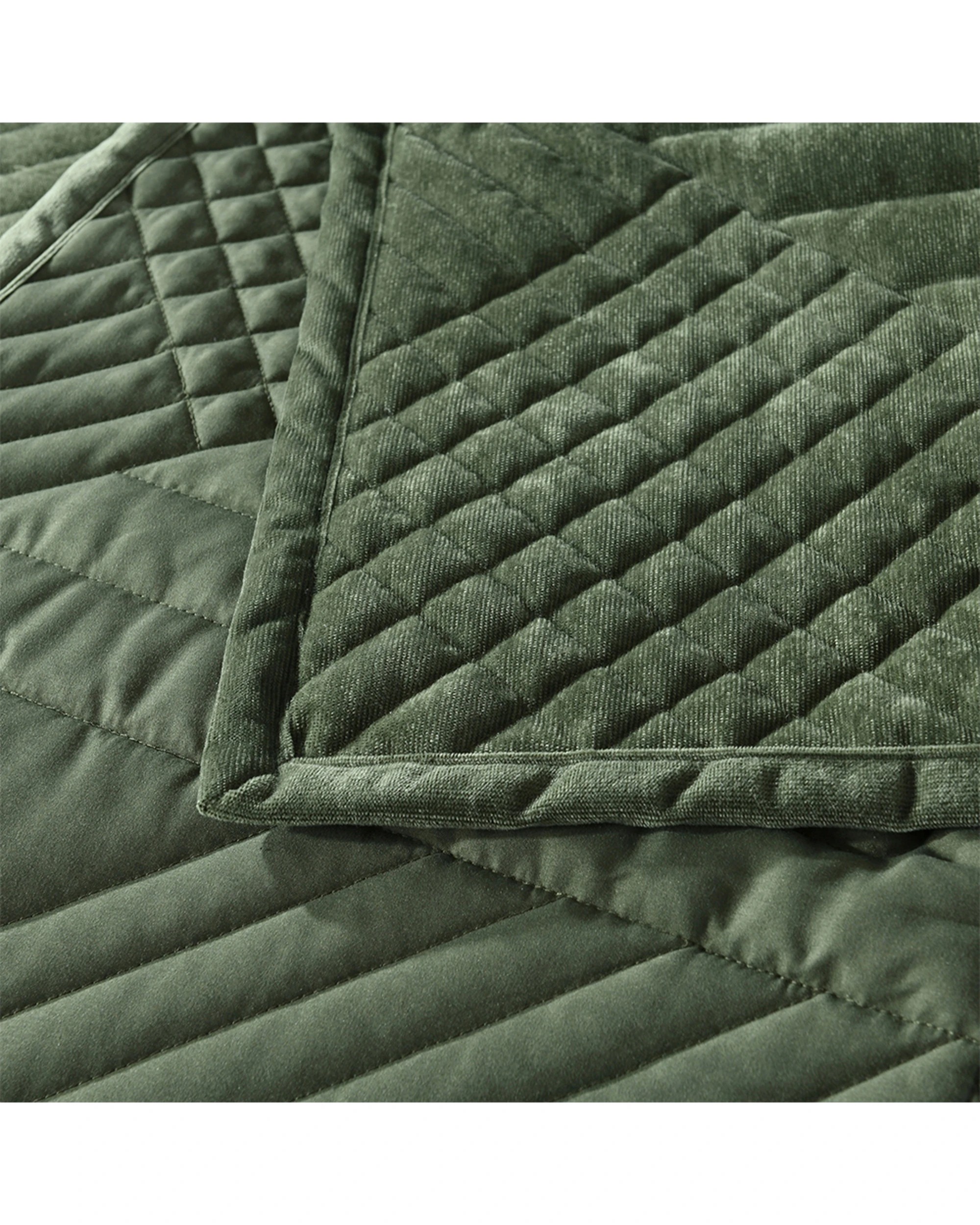 4 Bianca Samatra Coverlet With Pillowcase - Super King Bed - Green, 4 of 4