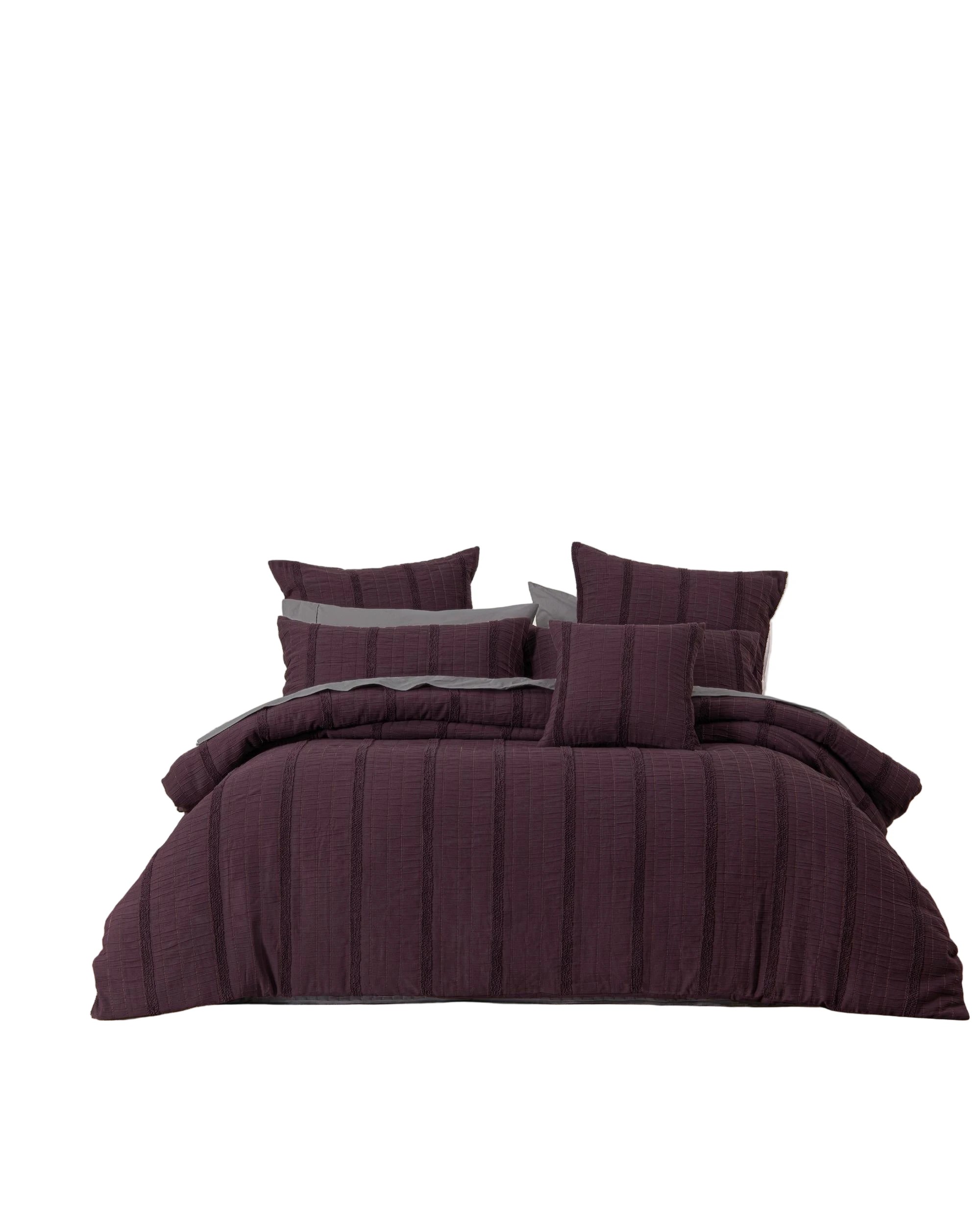 1 Bianca Malua King Polyester Quilt Cover Set - Purple, 1 of 4