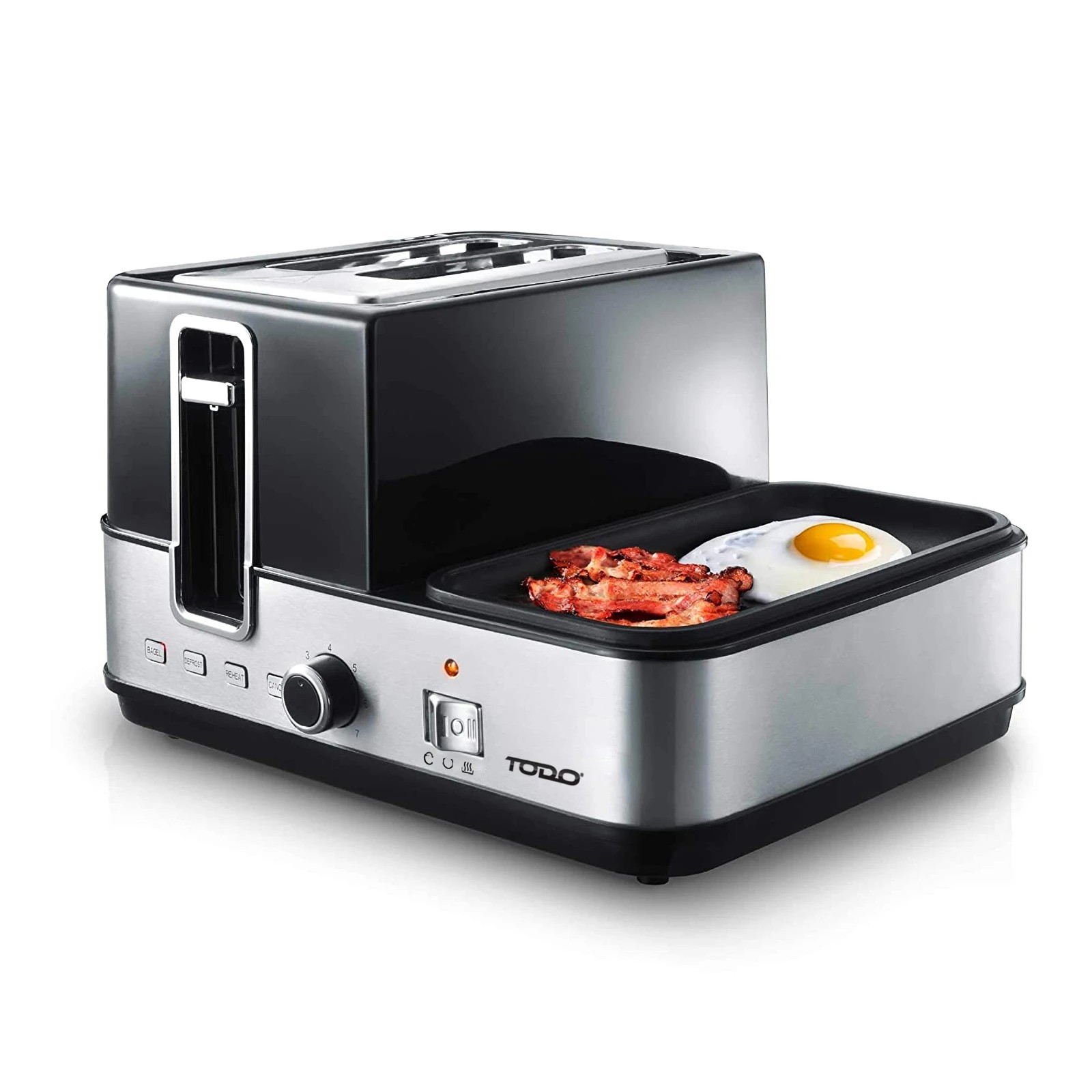 5 TODO 1400W Breakfast Master Toaster Egg Cooker Poacher Bacon Fryer Grill All In One, 5 of 9