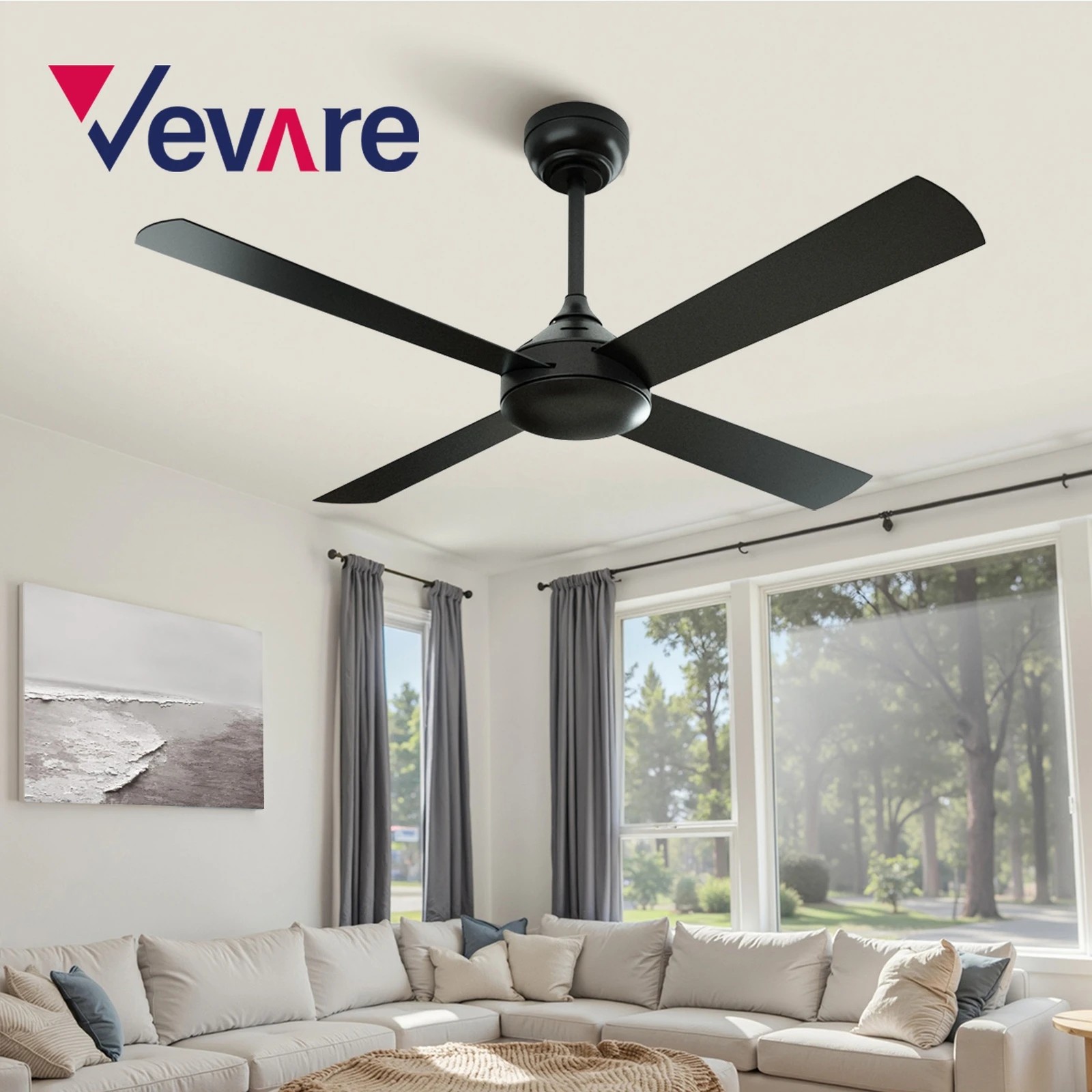 10 Vevare 52" Ceiling Fan AC Motor with Remote Control, 10 of 10