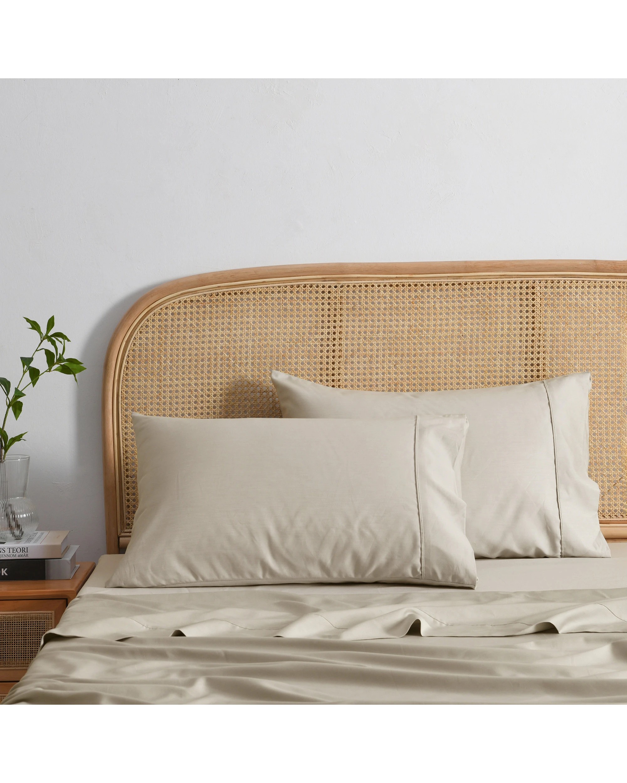 1 Dreamaker 1500TC Cotton Rich Standard Pillowcase Twin Pack - Oat, 1 of 5