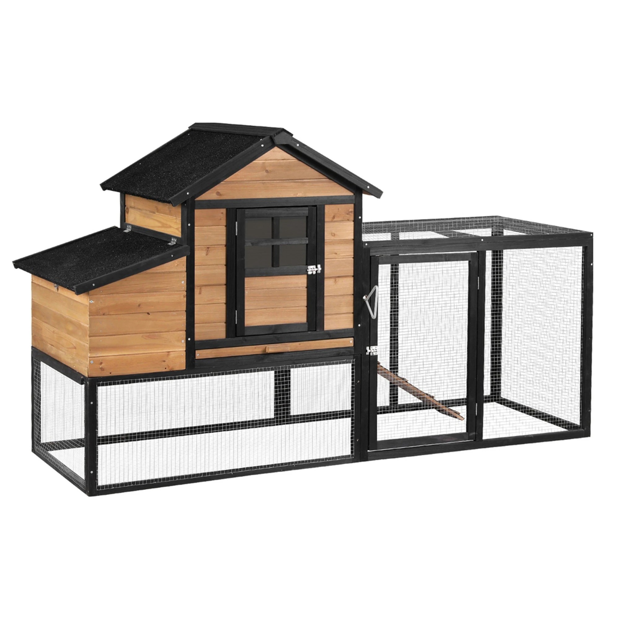 1 i.Pet Chicken Coop Rabbit Hutch Extra Large Wooden Run Cage Bunny House Outdoor - Multi, 1 of 7