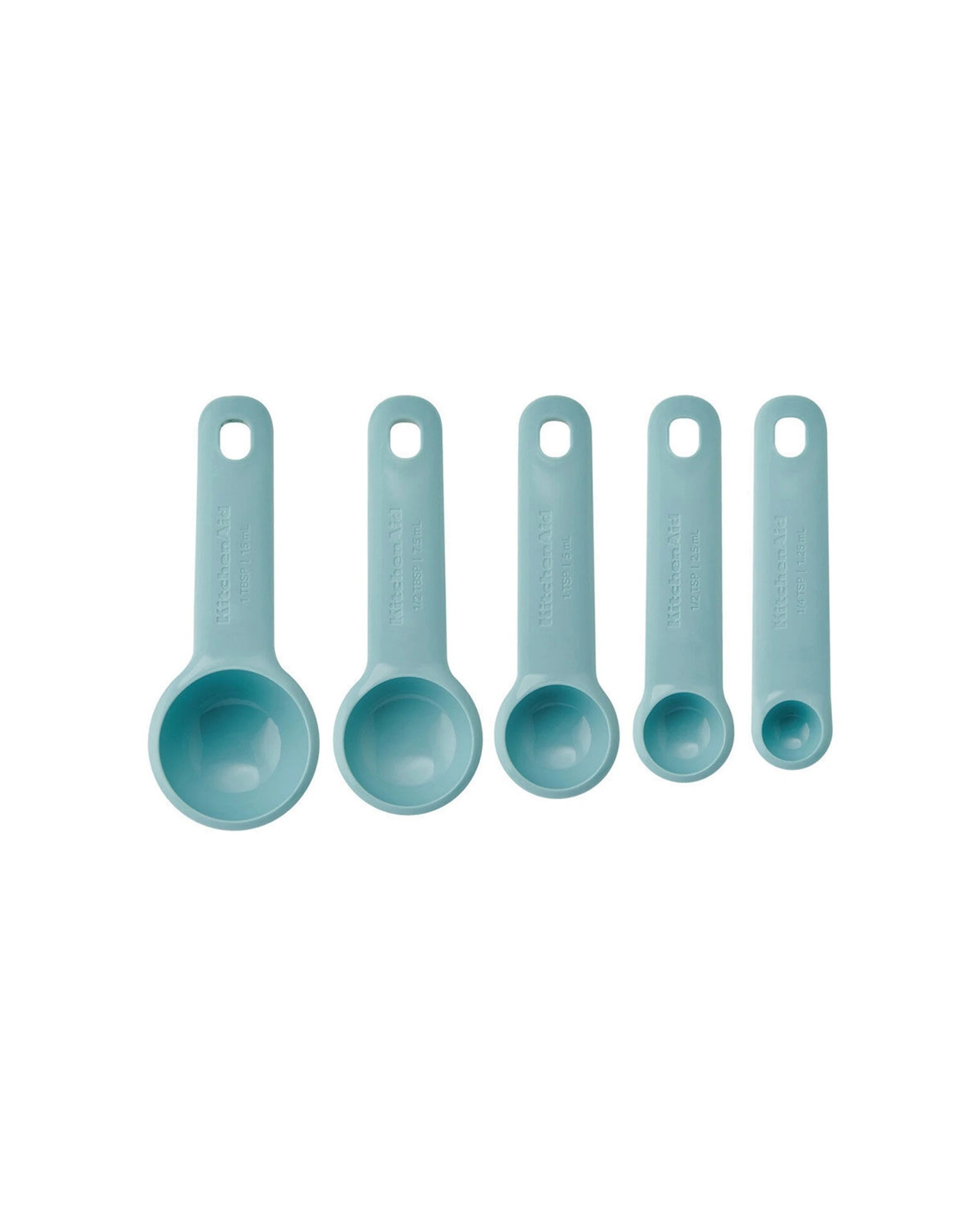 2 KitchenAid 2x 5pc Plastic Measuring Spoon Set Kitchen Cooking Utensils - Blue, 2 of 6
