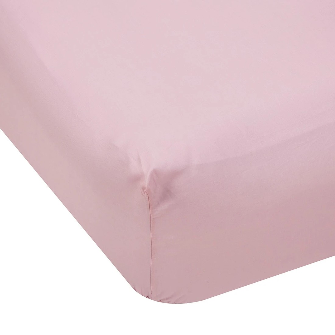1 180 Thread Count Fitted Sheet - Double Bed, Pink, 1 of 4