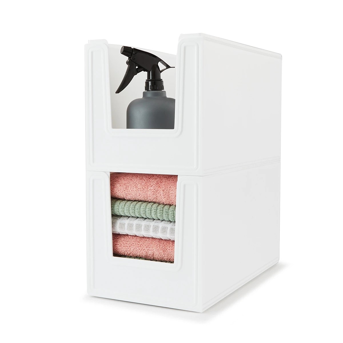 3 15L Modular Open Front Stackable Bin - White, 3 of 10