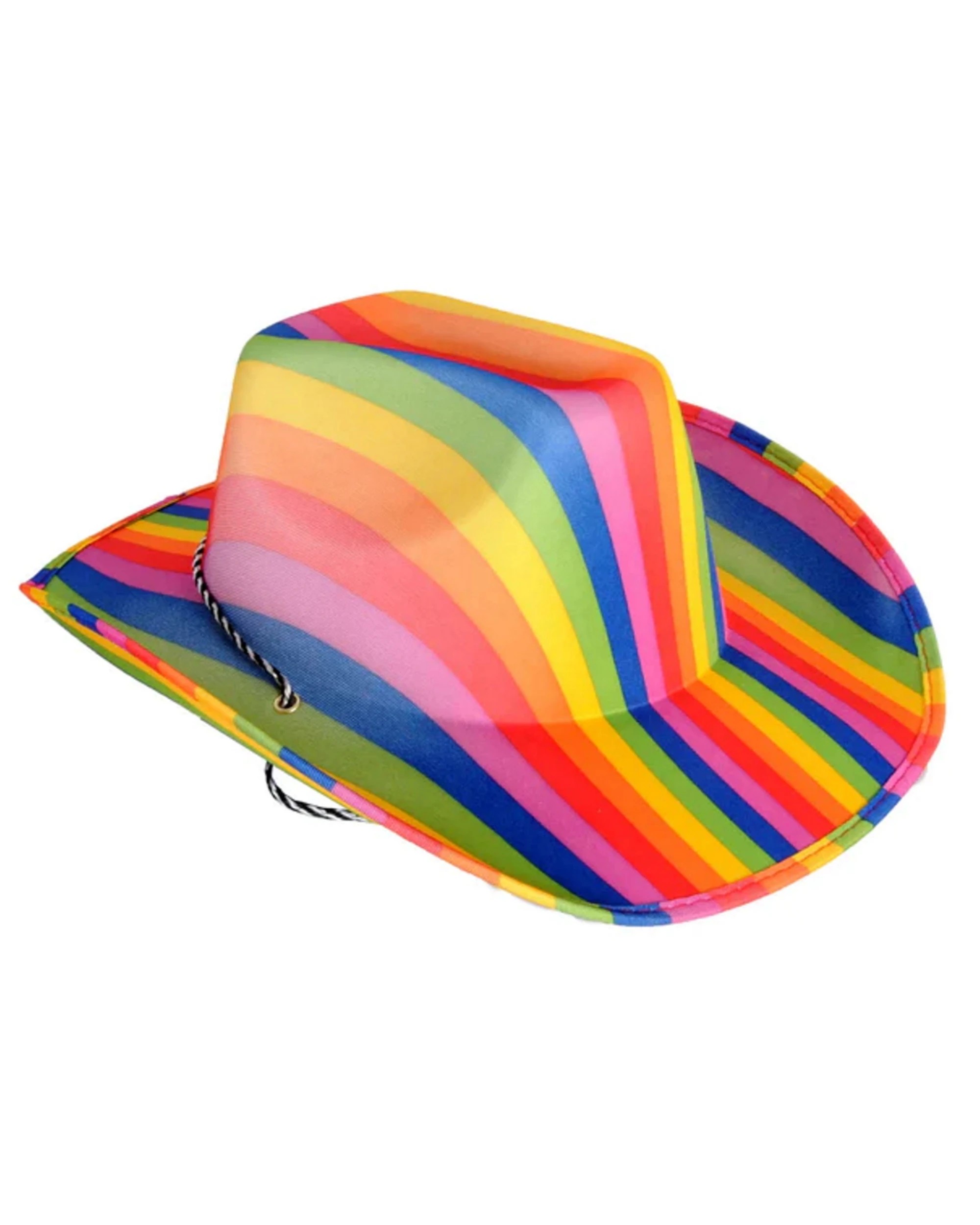 1 Partyrama Rainbow Stripe Cowboy Hat - One Size - Multi, 1 of 1