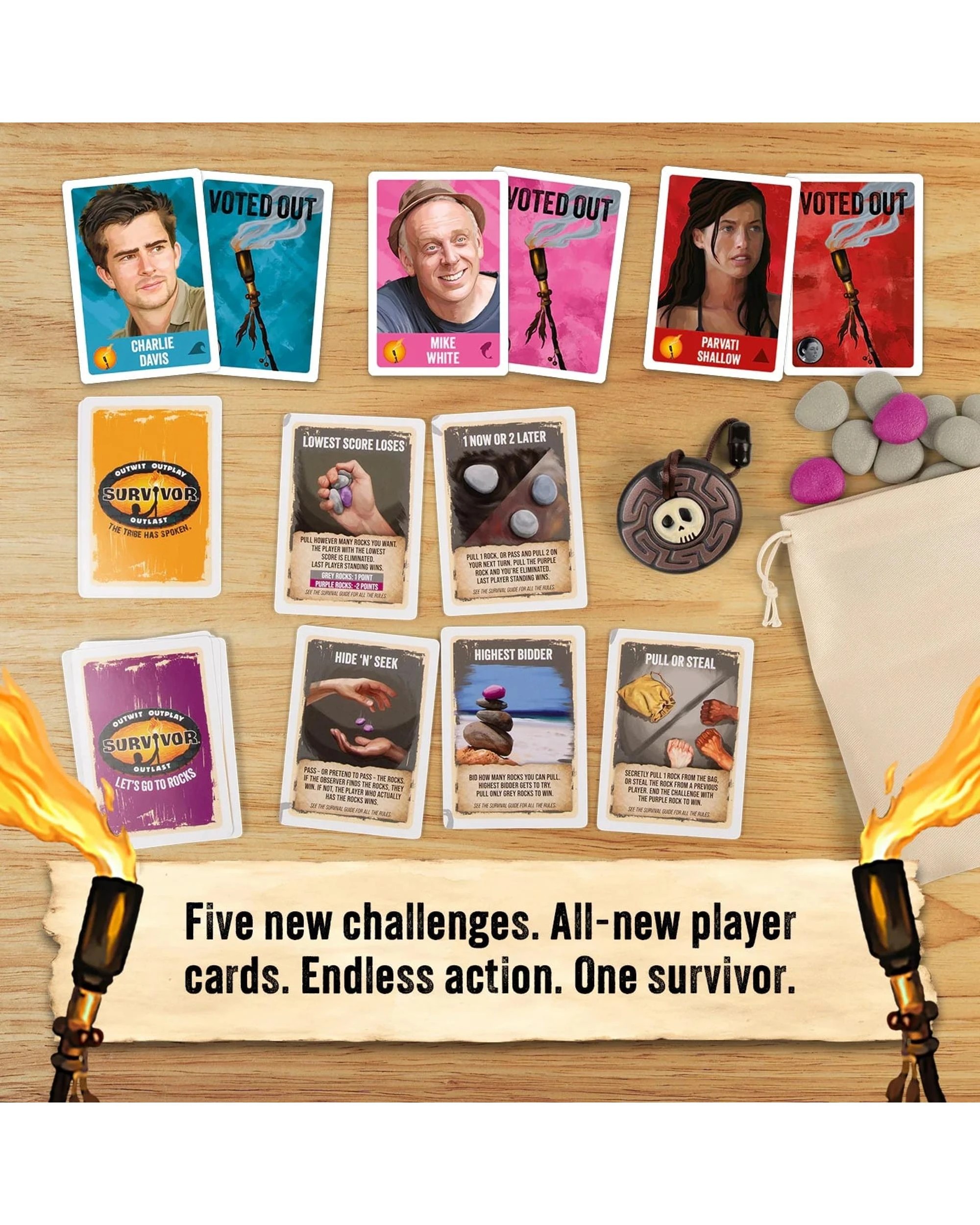 3 Survivor Let's Go To Rocks Card Game, 3 of 7