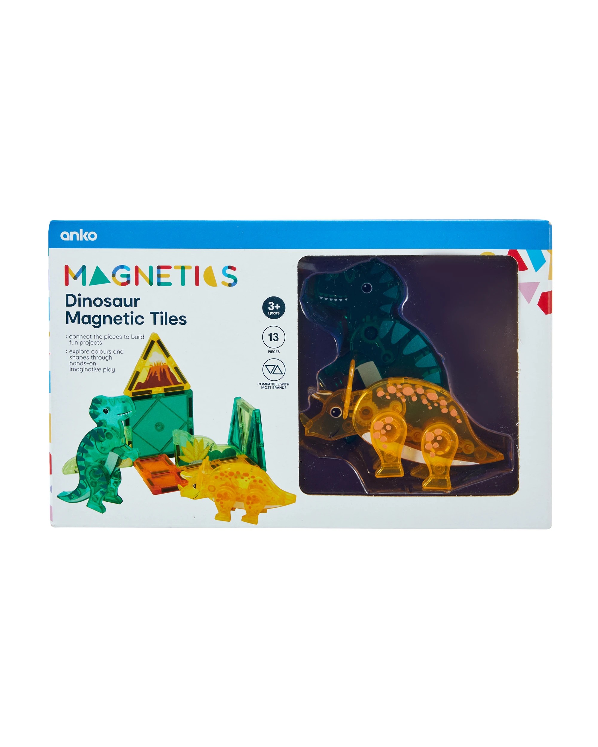 6 13 Piece Dinosaur Magnetic Tiles, 6 of 7