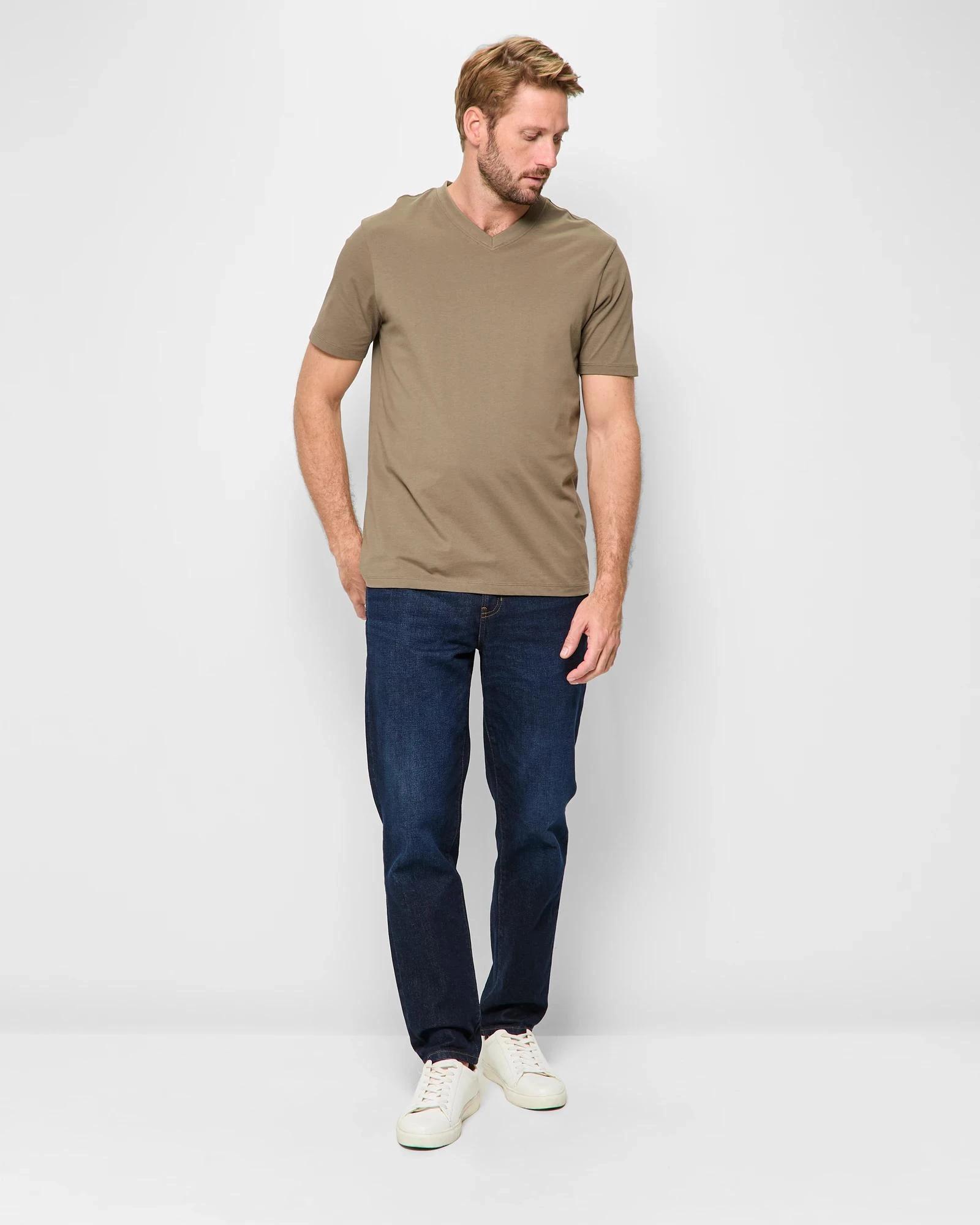 2 Target Australian Cotton V-Neck T-Shirt OLIVE, 2 of 5