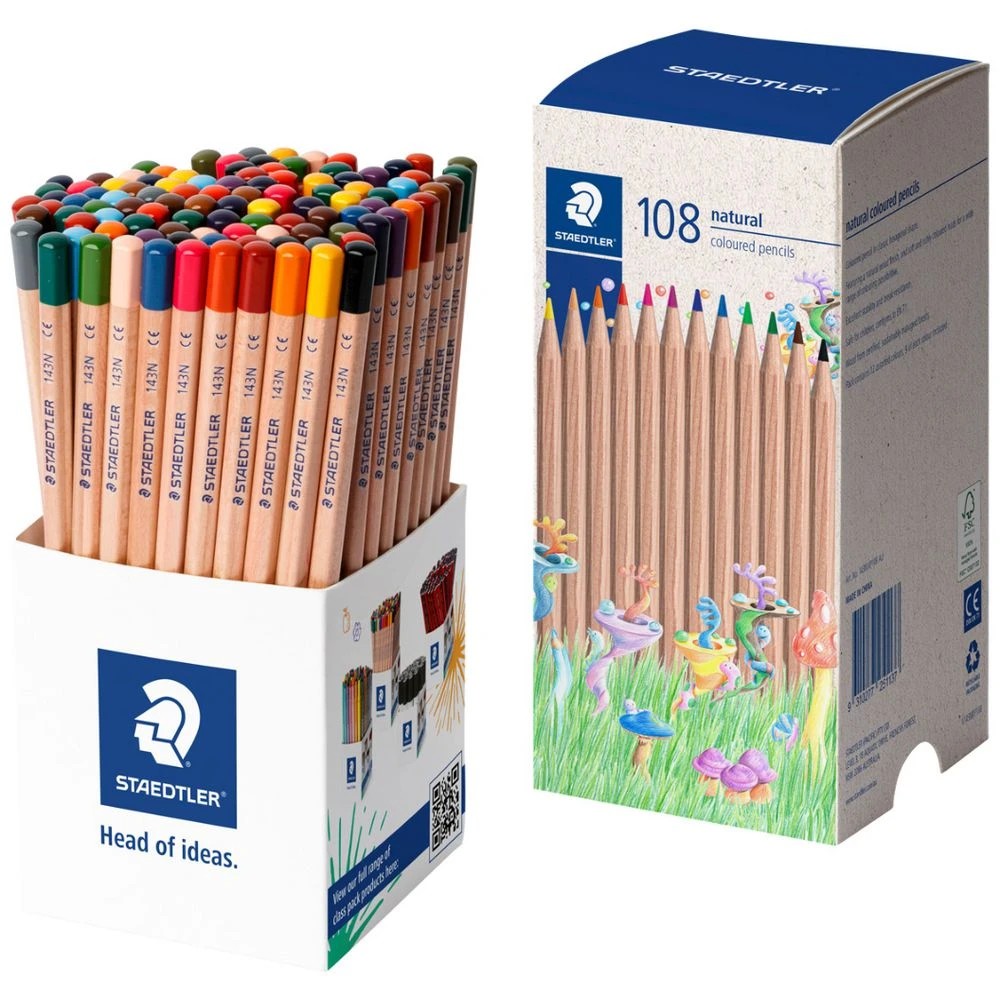 1 Staedtler Noris Natural Coloured Pencils 108 Pack, 1 of 2