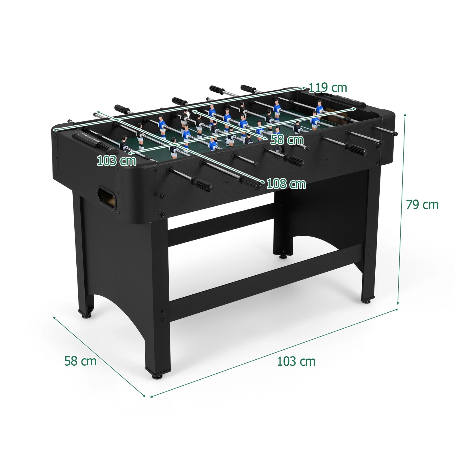 2 Costway Foosball Table 119cm Competition Full Size Soccer Game Table Play Gift - Black, 2 of 2