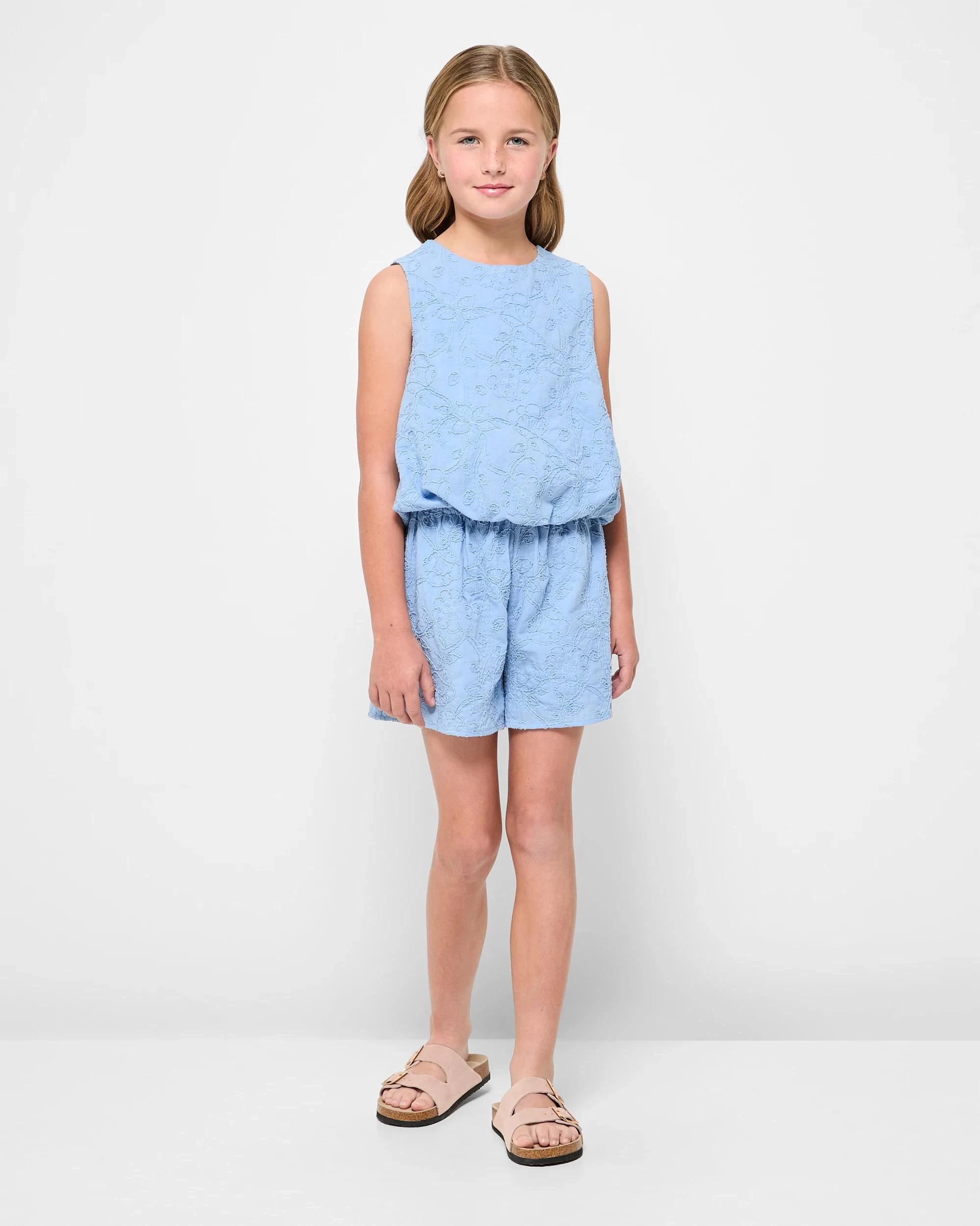 2 Target Bubble Hem Embroidered Tank Top BLUE, 2 of 7