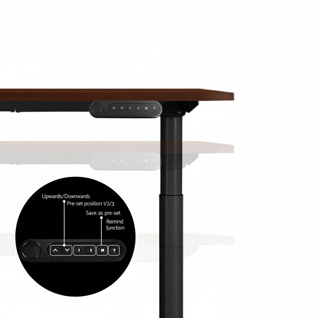 4 Artiss Standing Desk Motorised Electric Dual Motor Walnut 140CM - Brown, 4 of 5