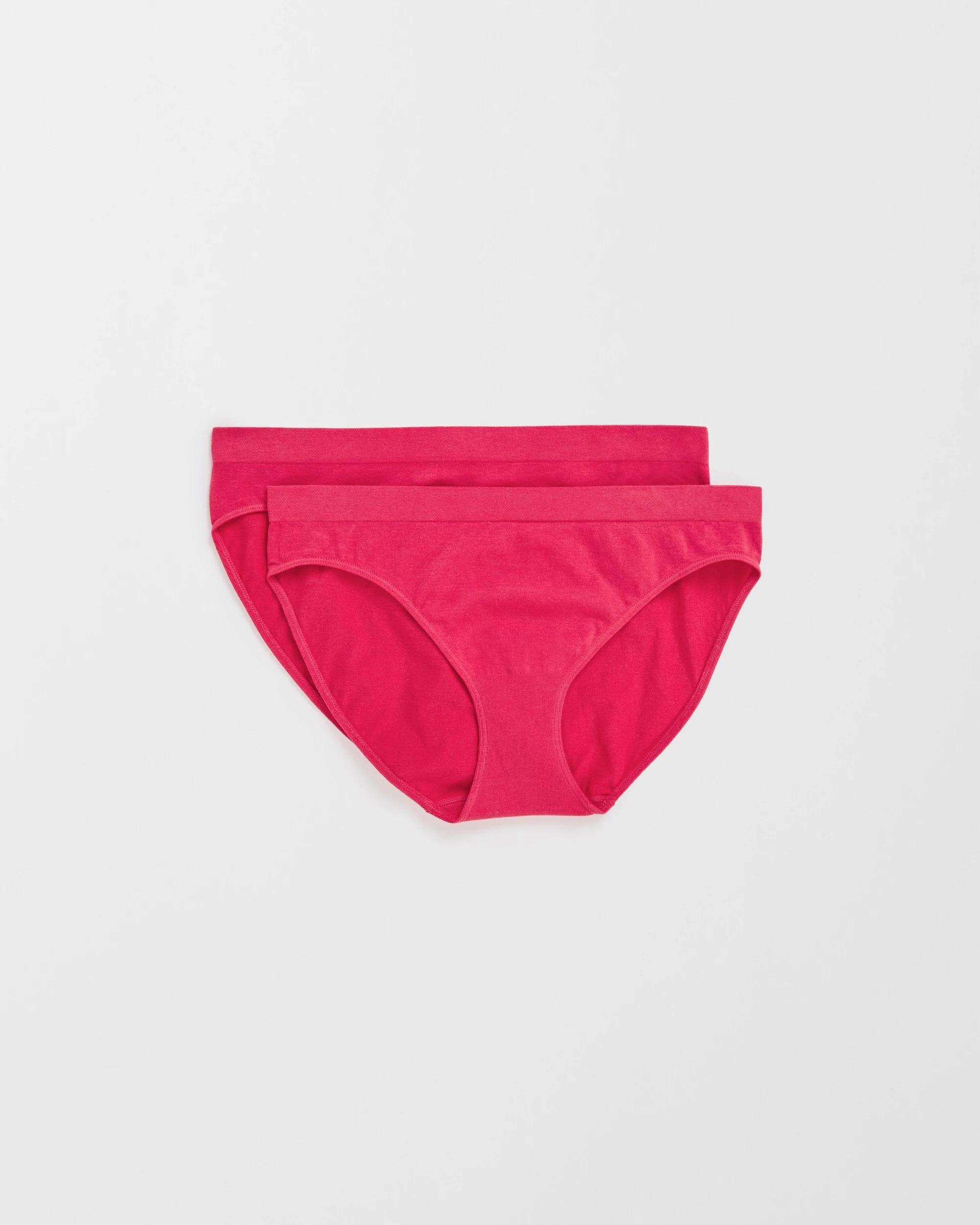 1 Target Australian Cotton Blend 2 Pack Seamfree Bikini Briefs BARBERRY, 1 of 4