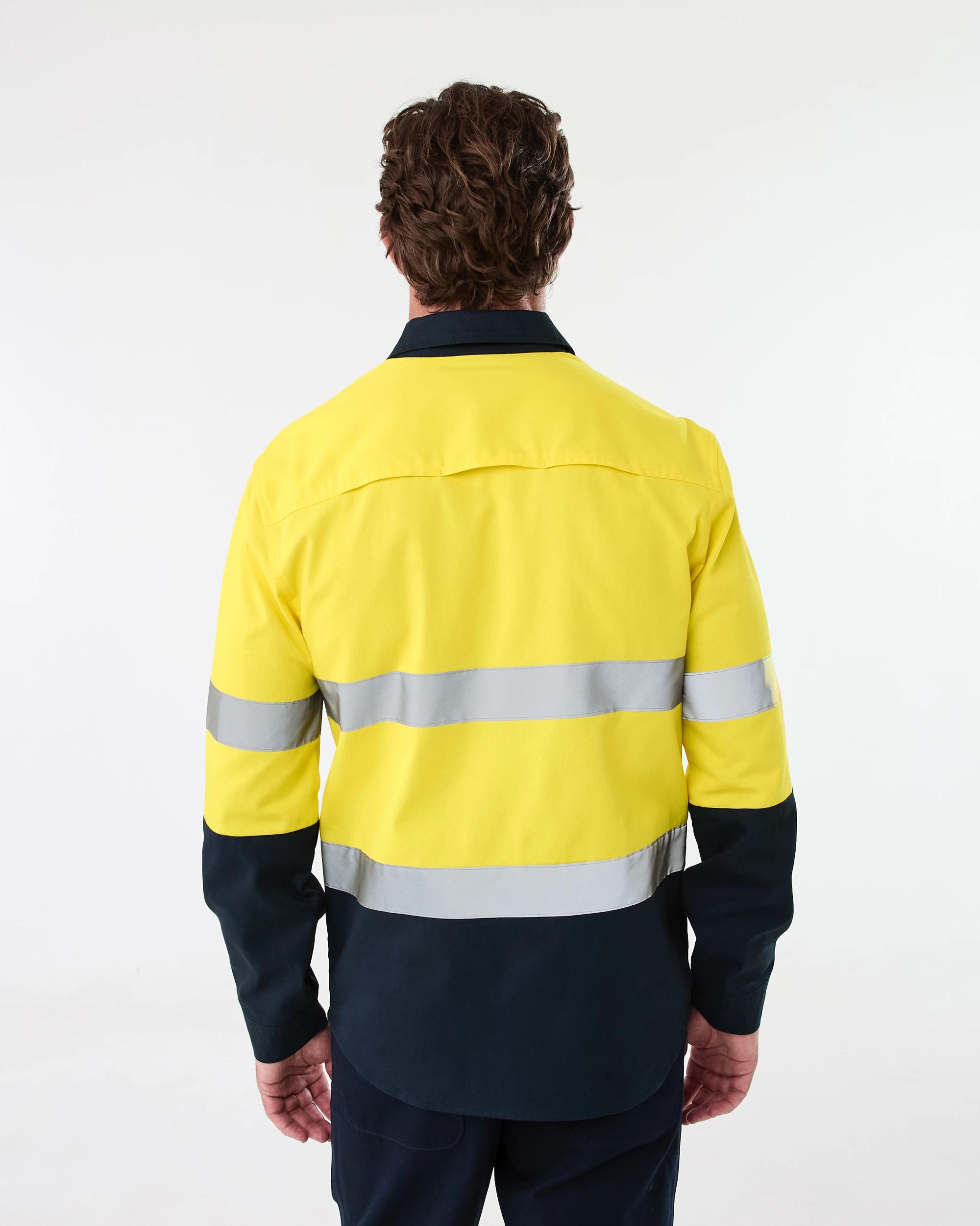 3 Workwear Hi-Visiblity Long Sleeve Reflective Shirt SAFETY YELLOW, 3 of 6