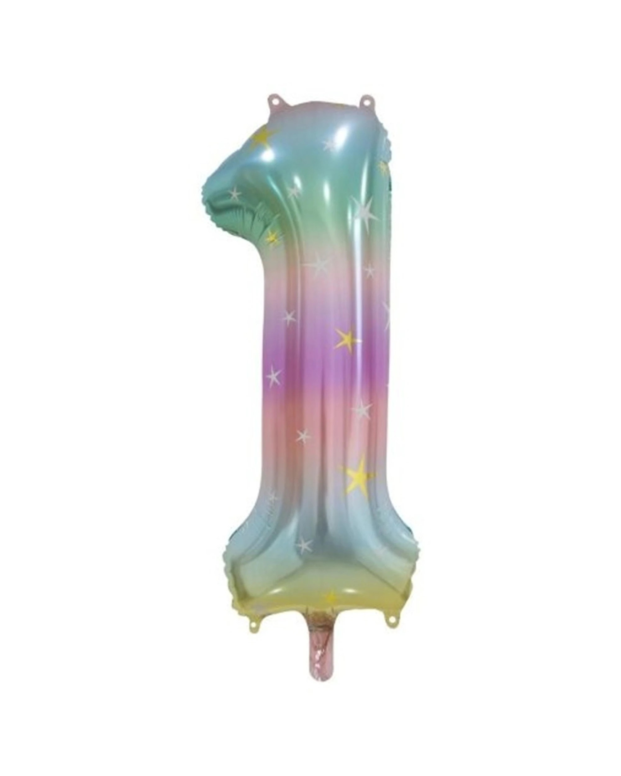 1 Alpen Decrotex Foil Balloon Number 1 Party Decoration 34 Inches Pastel Rainbow - Multi, 1 of 1