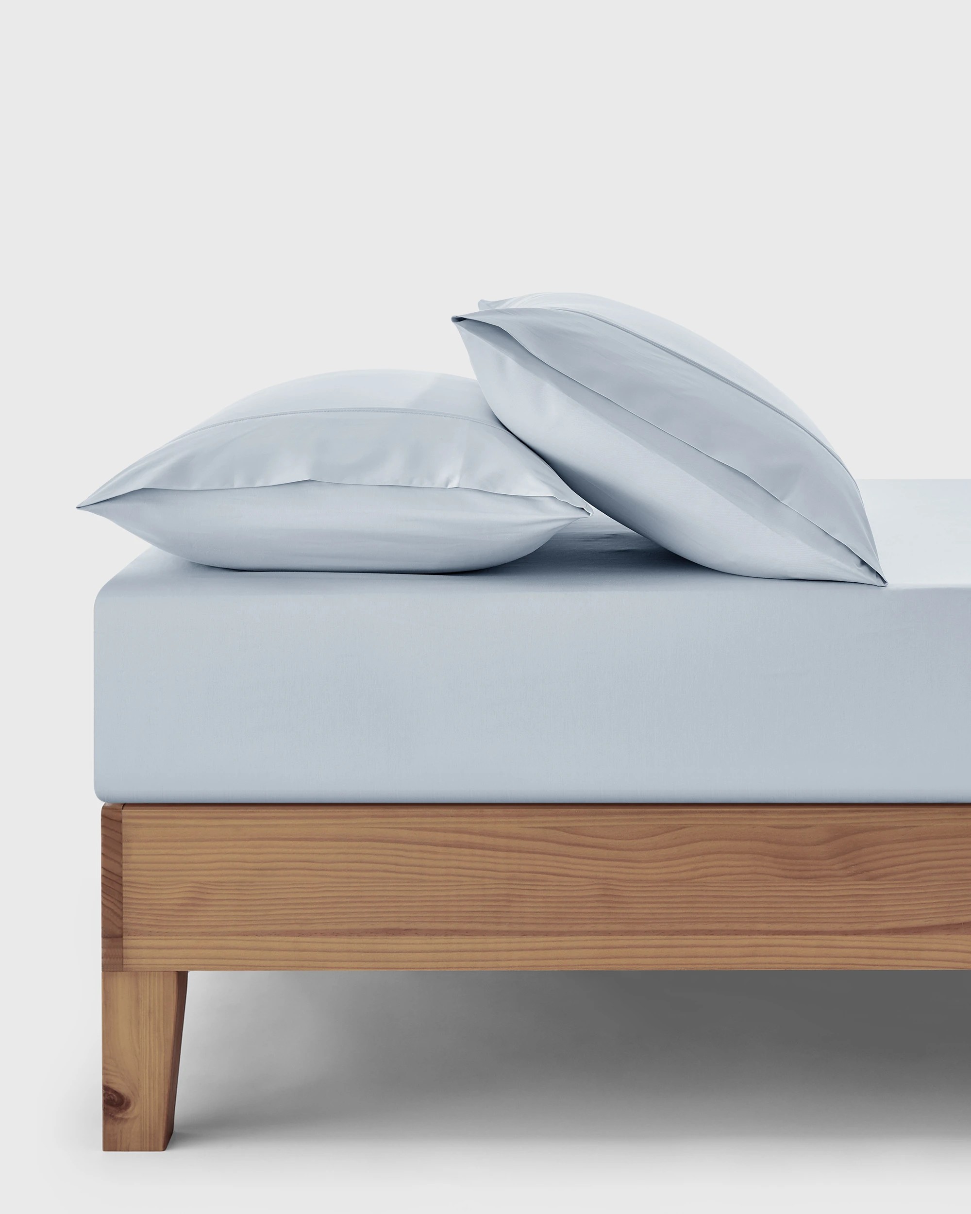 1 Dreamaker 400TC Premium Cotton Sateen Fitted Sheet Set - King Single Bed - Sky, 1 of 7