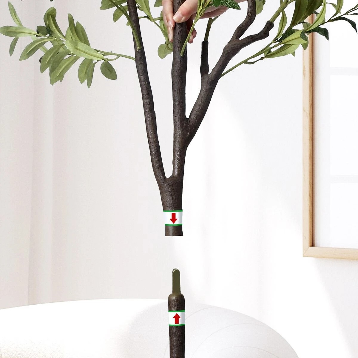 4 AUSWAY Artificial Olive Tree Plant Pot Imitation Green Fake Faux Natural, 4 of 5