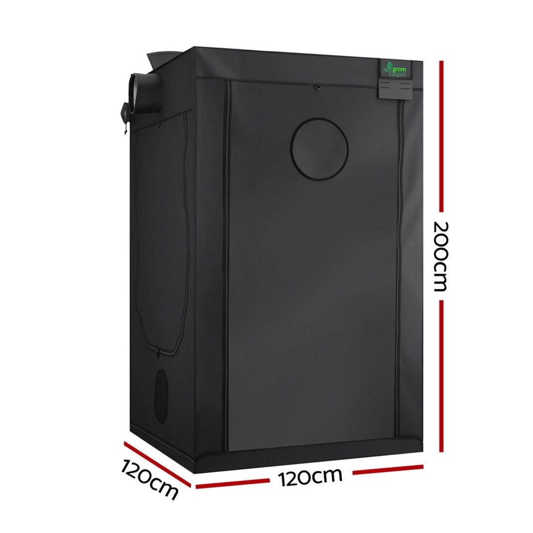 2 Green Fingers Grow Tent Kits 120x120x200cm Hydroponics Indoor Grow System - Black, 2 of 5