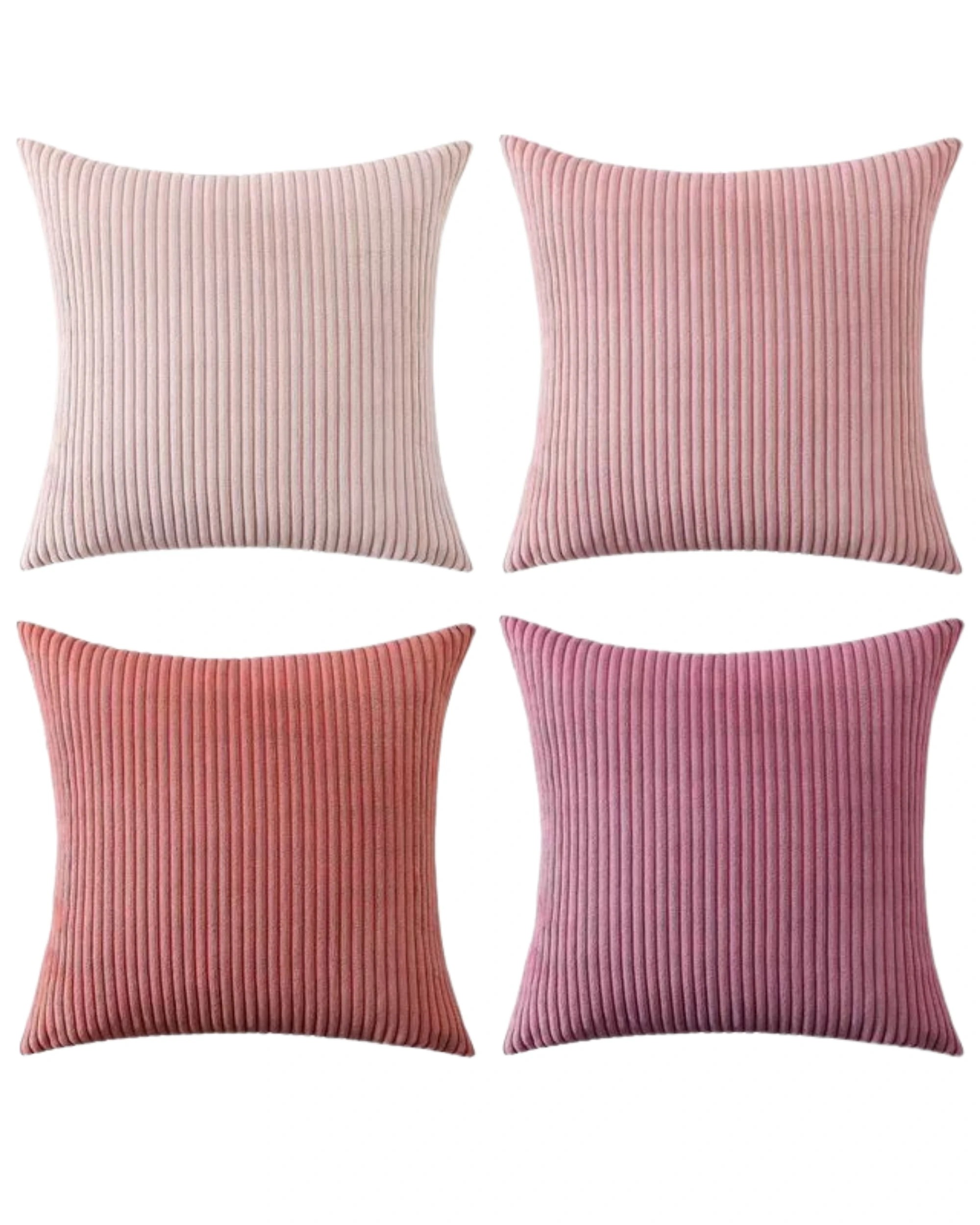 2 Gioia Casa 4-Pack Corduroy Velvet Cushion Covers 45x45cm - Pink, 2 of 6