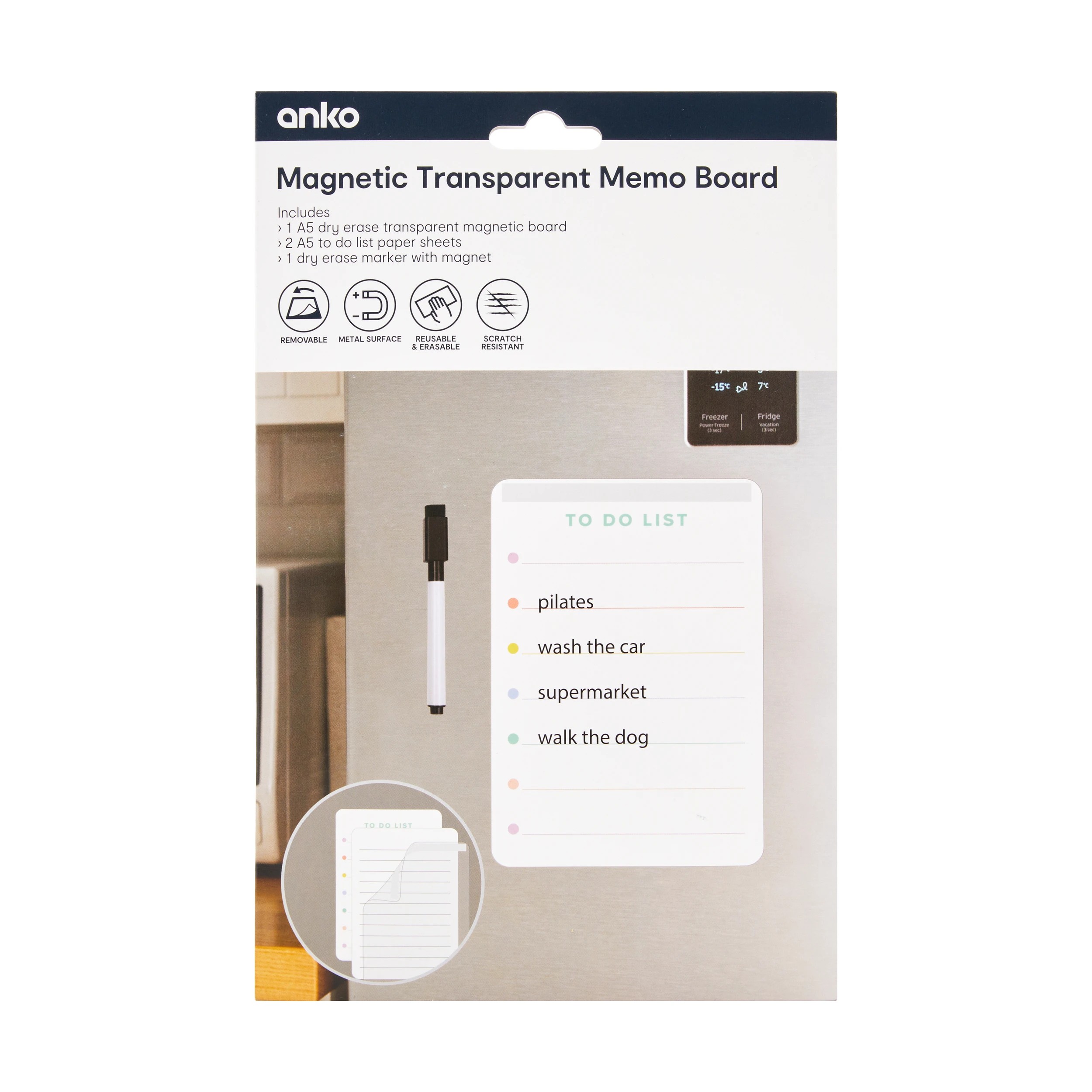 1 A5 Magnetic Transparent Memo Board, 1 of 6