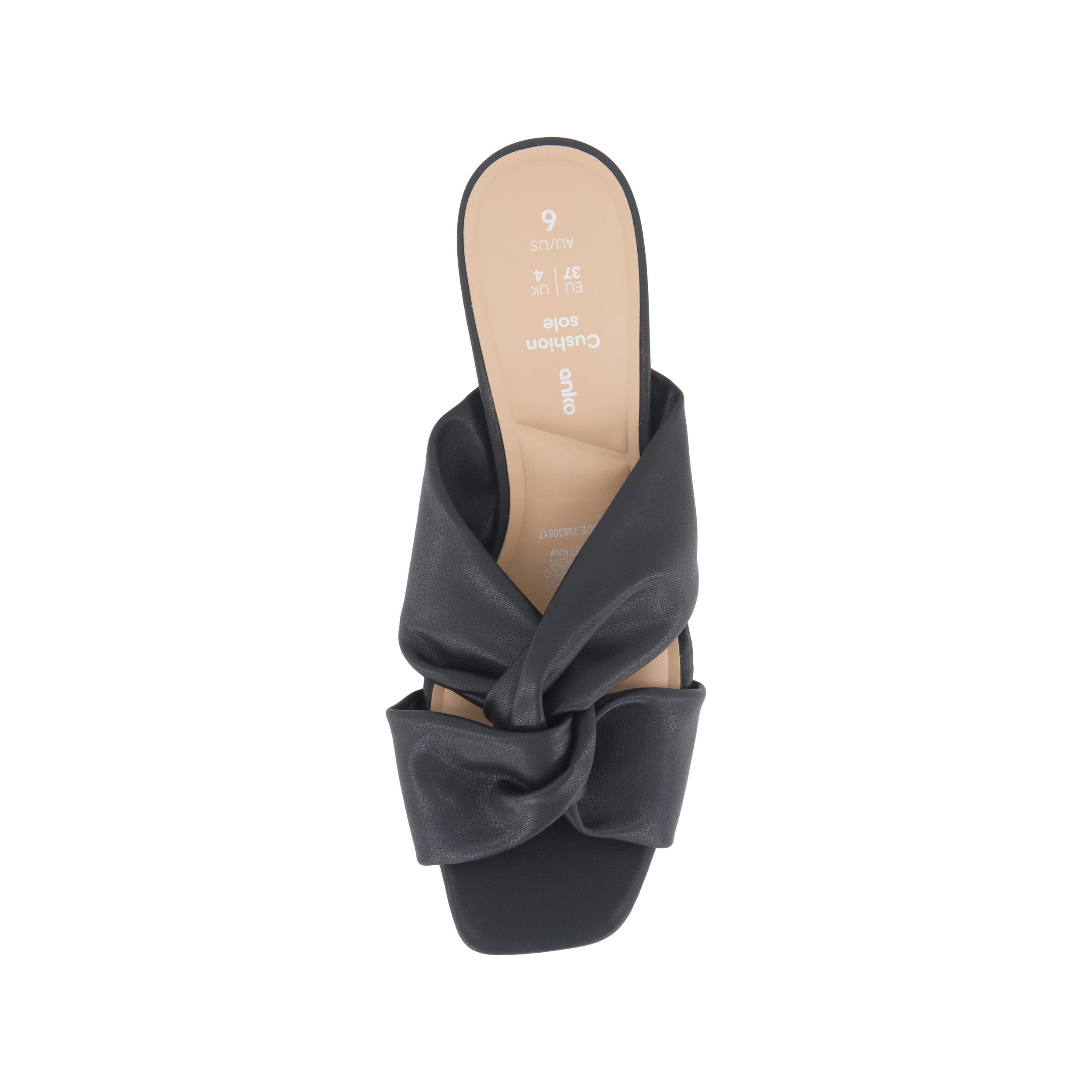 3 Soft Knot Heel Mules Black, 3 of 5