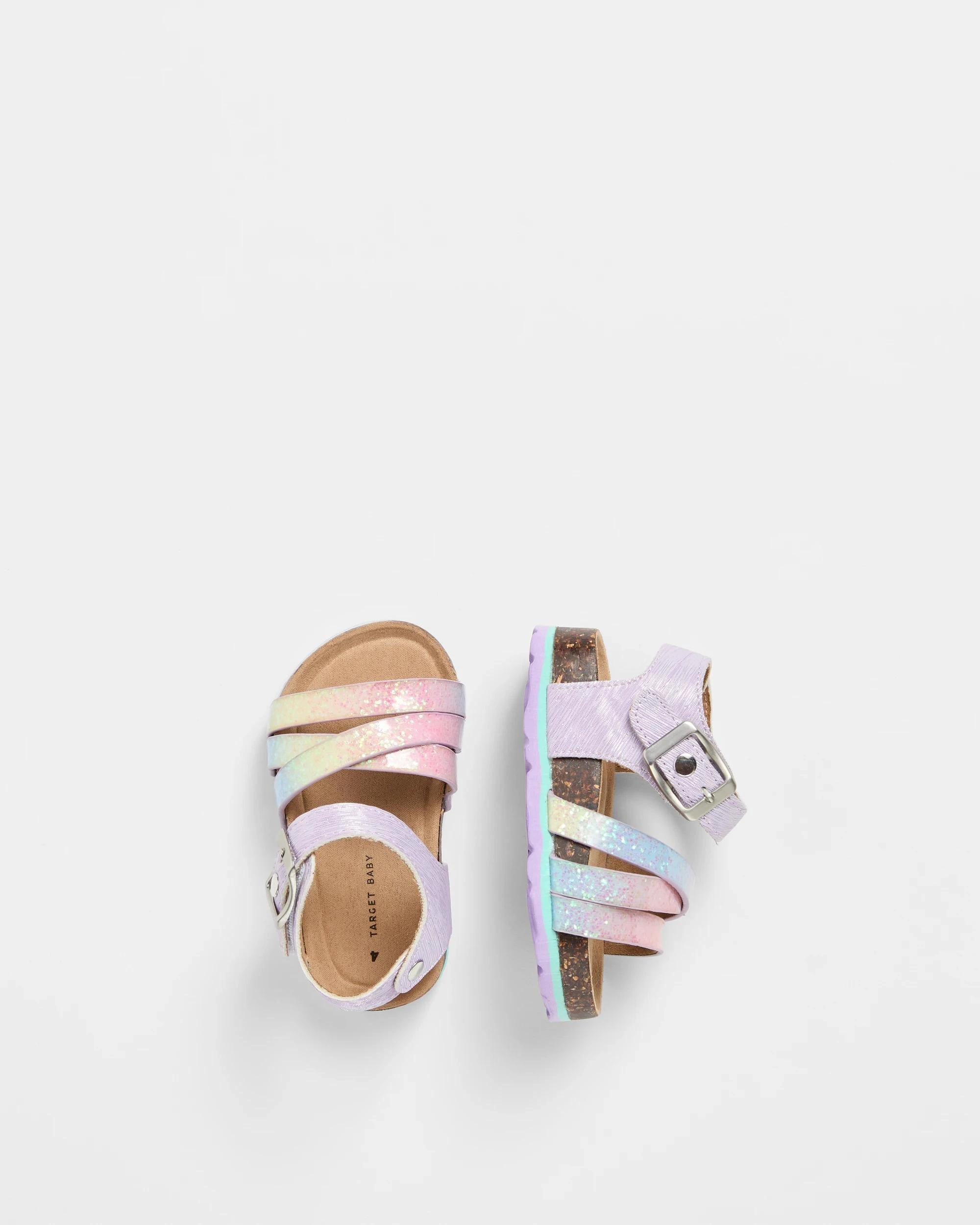 2 Target Baby Baby Girls First Walker Glitter Moulded Cork Sandal PURPLE, 2 of 3