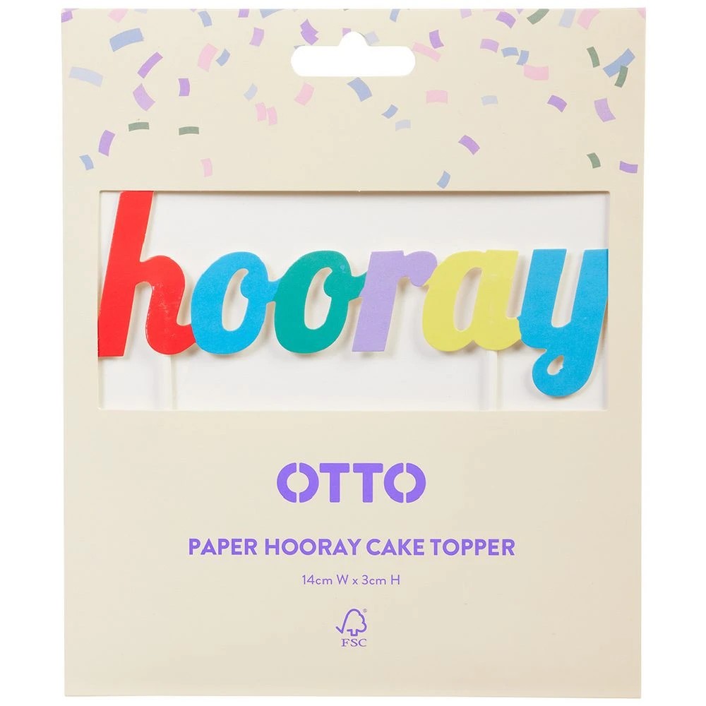 2 Otto General Paper Cake Topper Hooray, 2 of 2