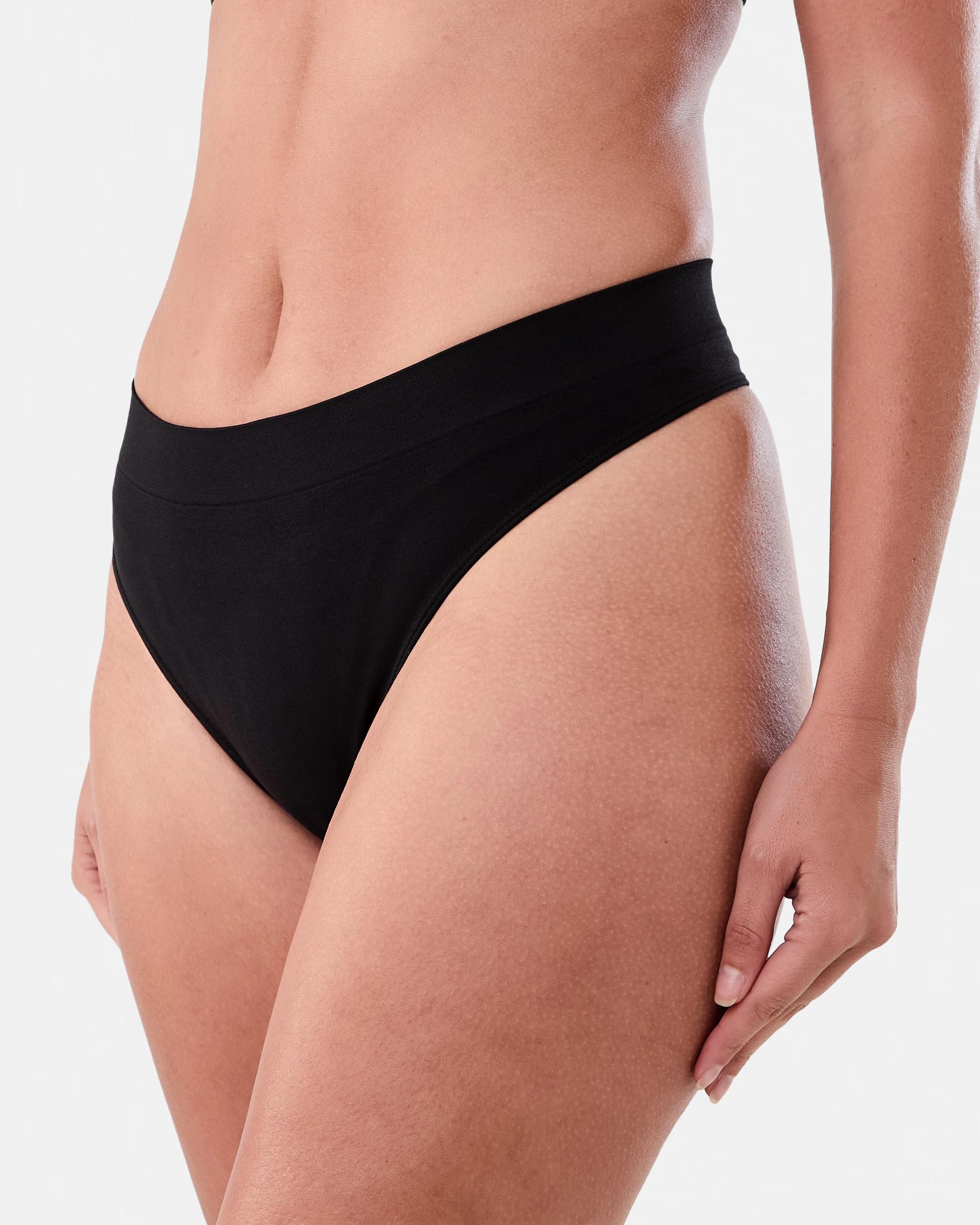 3 3 Pack Seamfree G-String Briefs Blk Lf Blk, 3 of 4