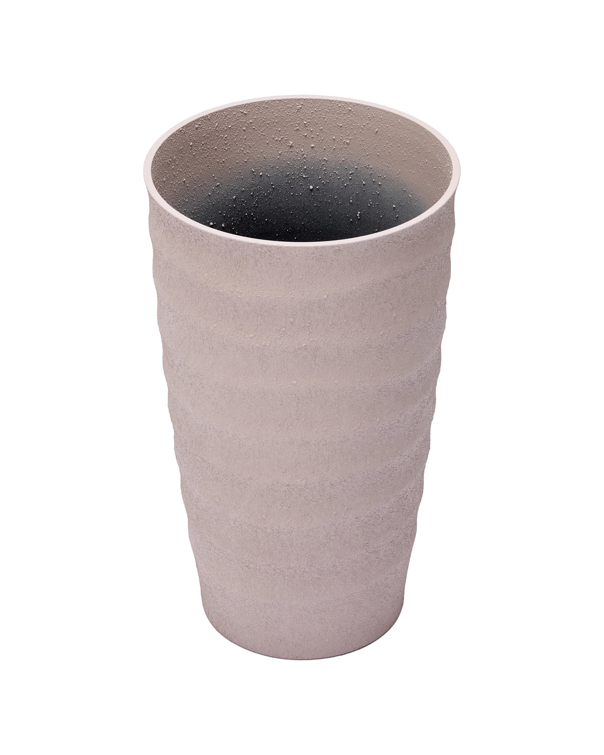 1 Tall Textured Wave Plastic Pot - Pink, 1 of 3