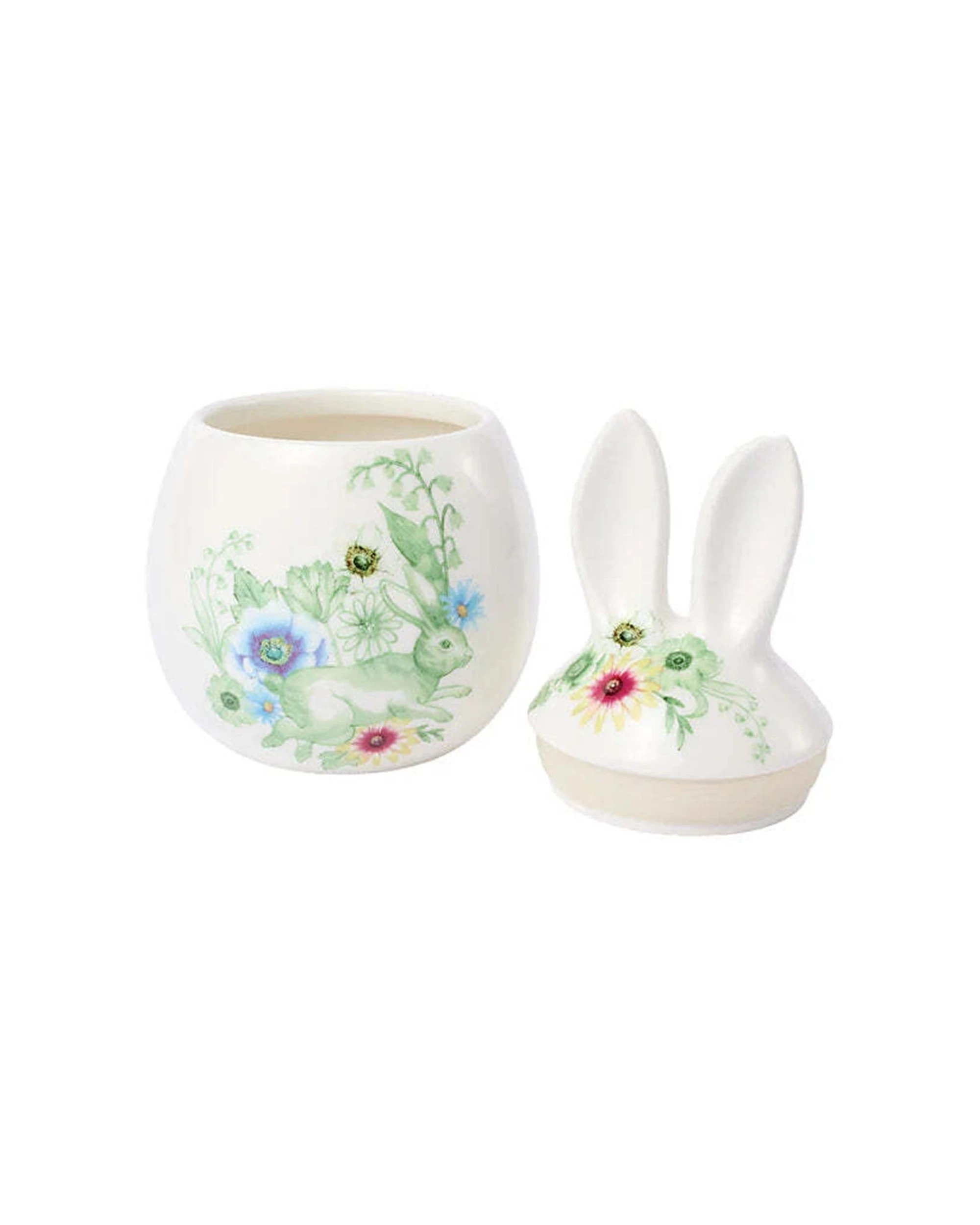 2 Maxwell & Williams Clover & Cottontail Porcelain Bunny Canister - White, 2 of 3