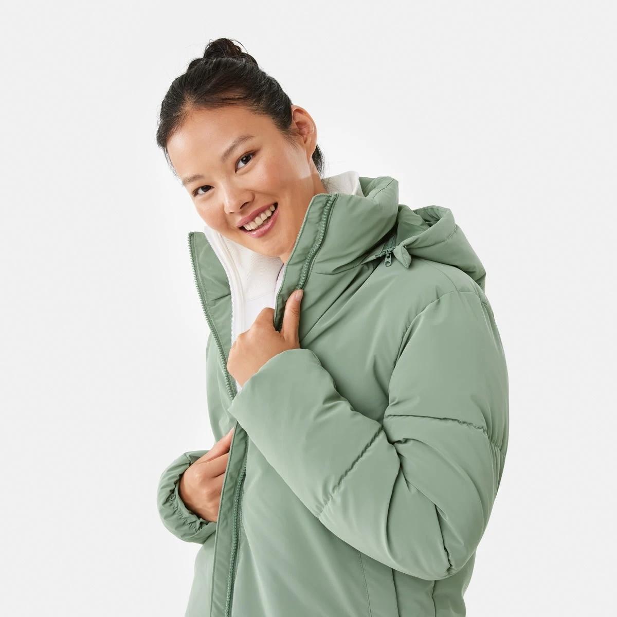 6 Active Womens Mid Length Puffer Jacket Sumer Sage, 6 of 8