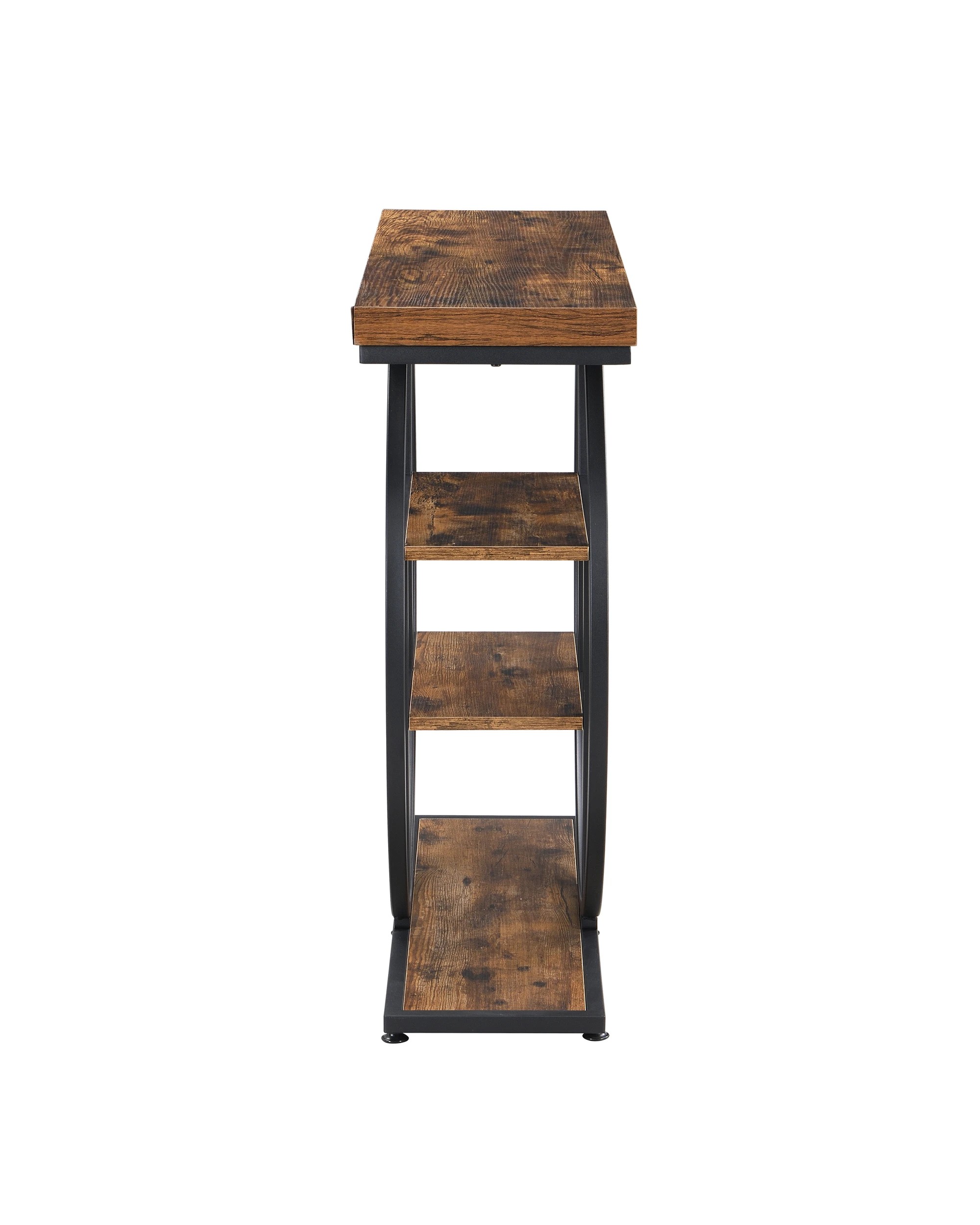 5 IHOMDEC Industrial 4 Tier Round Metal Frame Console Table, 5 of 5