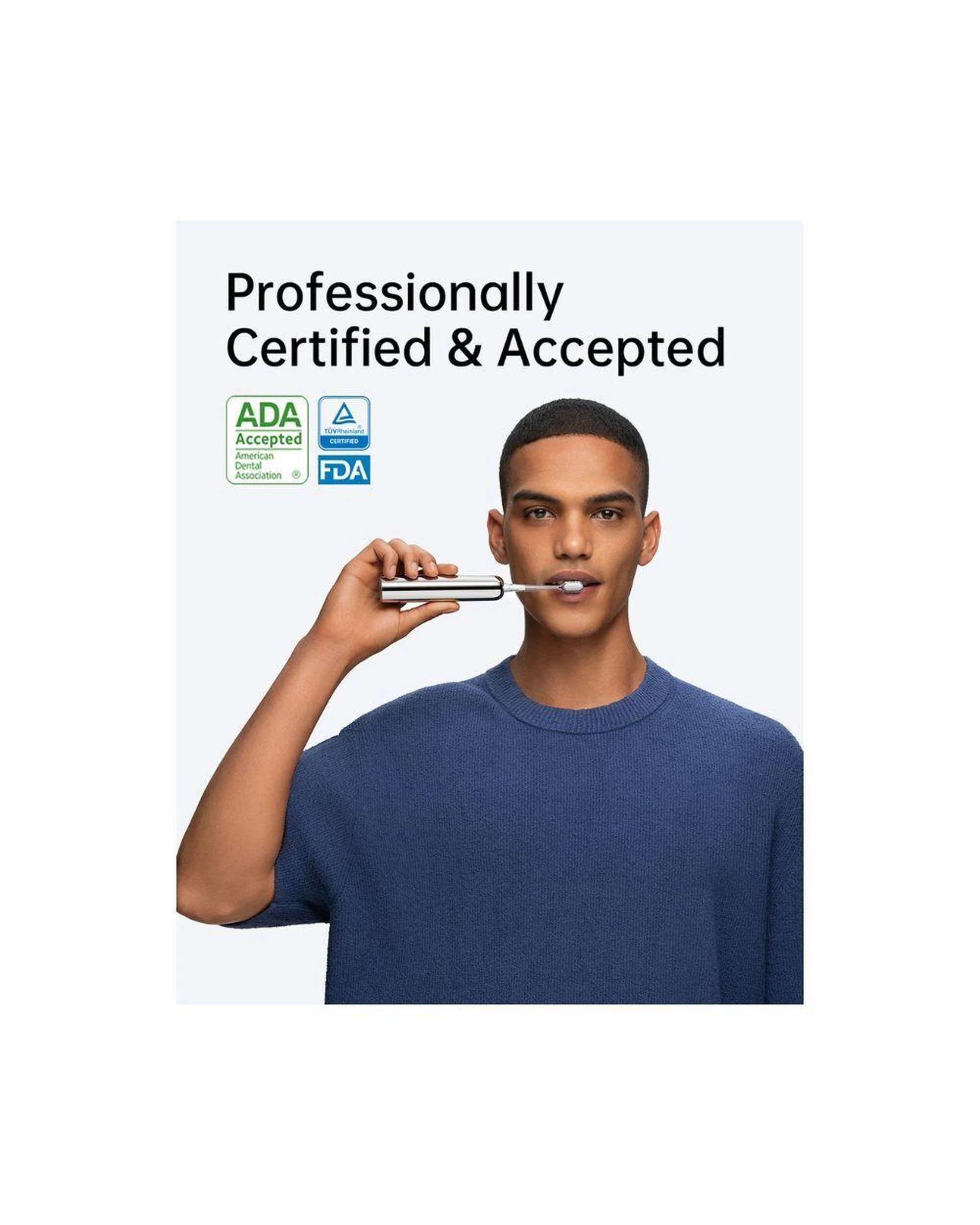 5 Laifen Wave Electric Toothbrush Stainless Steel 60 Degree Oscillation App USB C 3 Brush Heads, 5 of 10