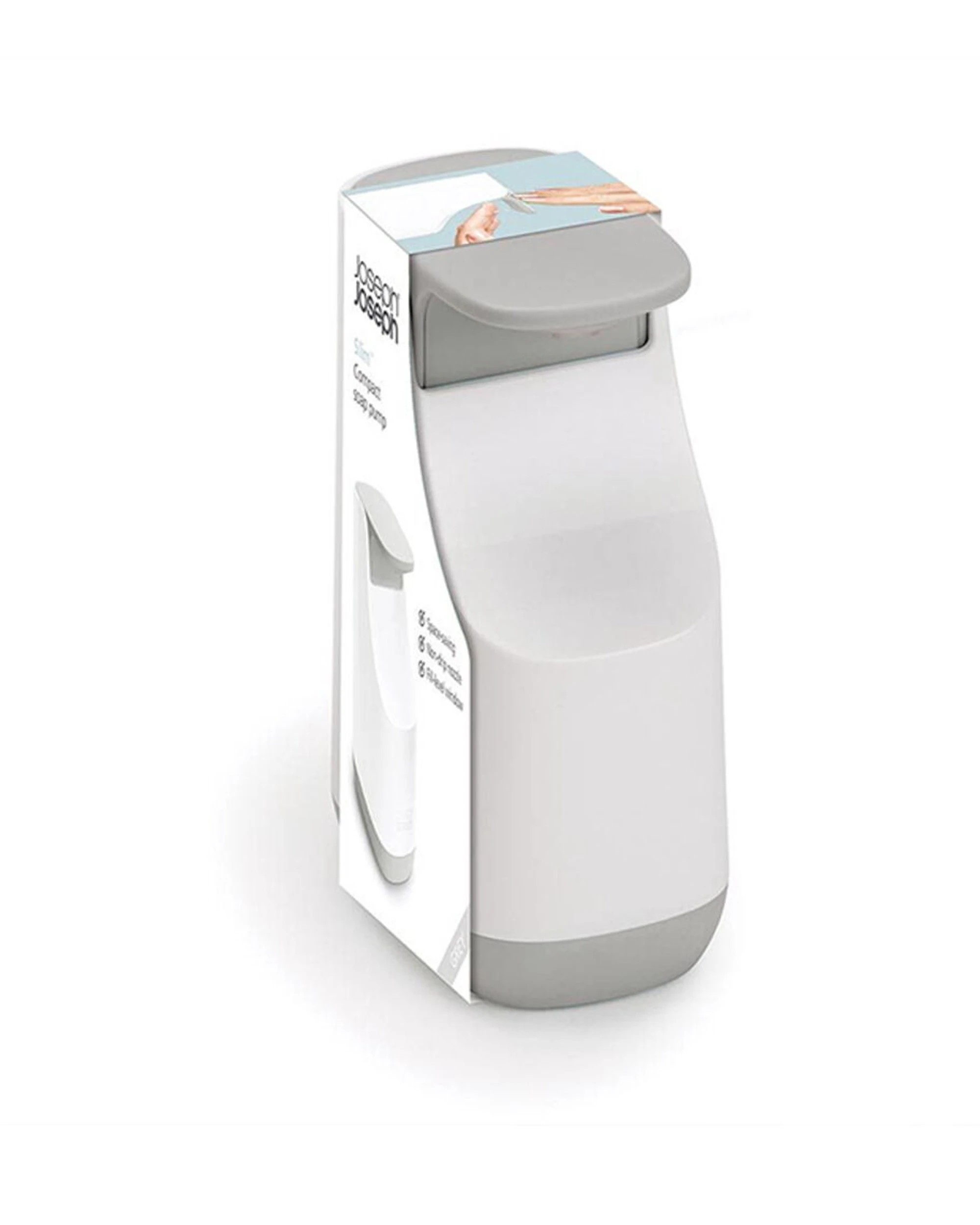 2 Joseph Joseph Soap Dispenser Slimline Refillable Non-Drip Pump 350ml 2PK - Grey, 2 of 7