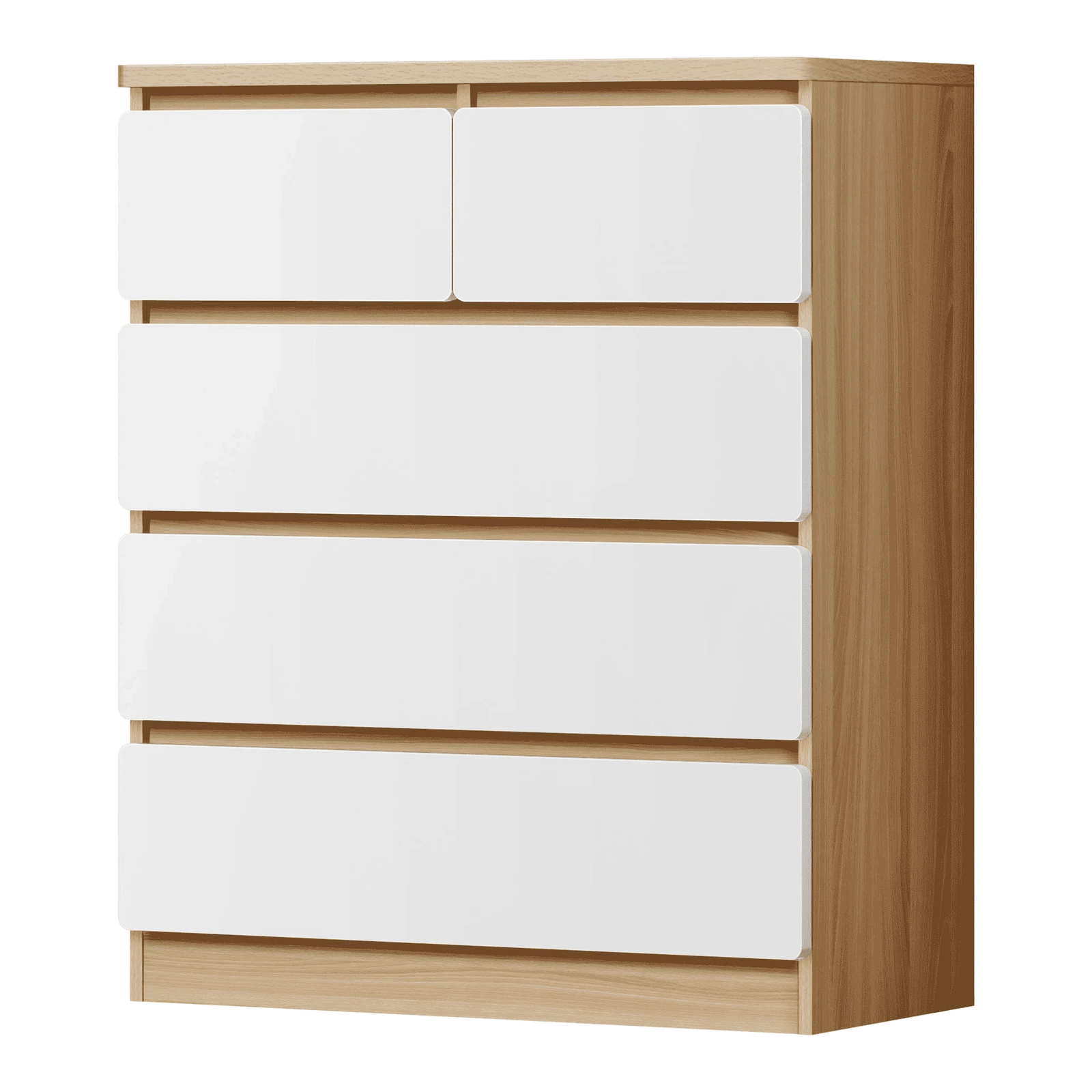 1 Alfordson 5 Chest of Drawers Minimalist Storage Cabinet Dresser - Oak, 1 of 10