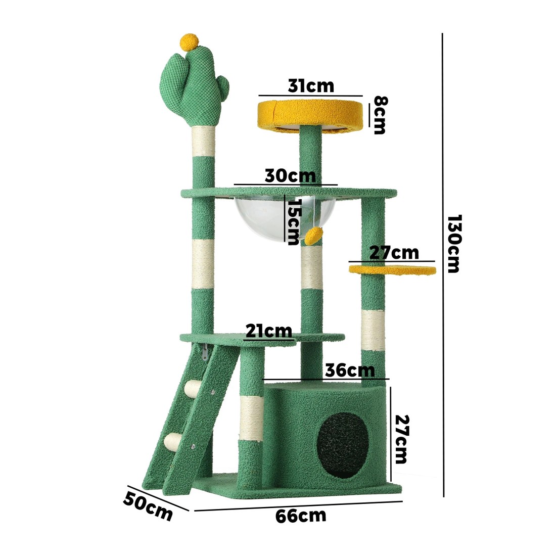 9 Alopet Cat Tree Tower Scratching Post 130cm Furniture Scratcher Pet Condo House
 - Green, 9 of 9