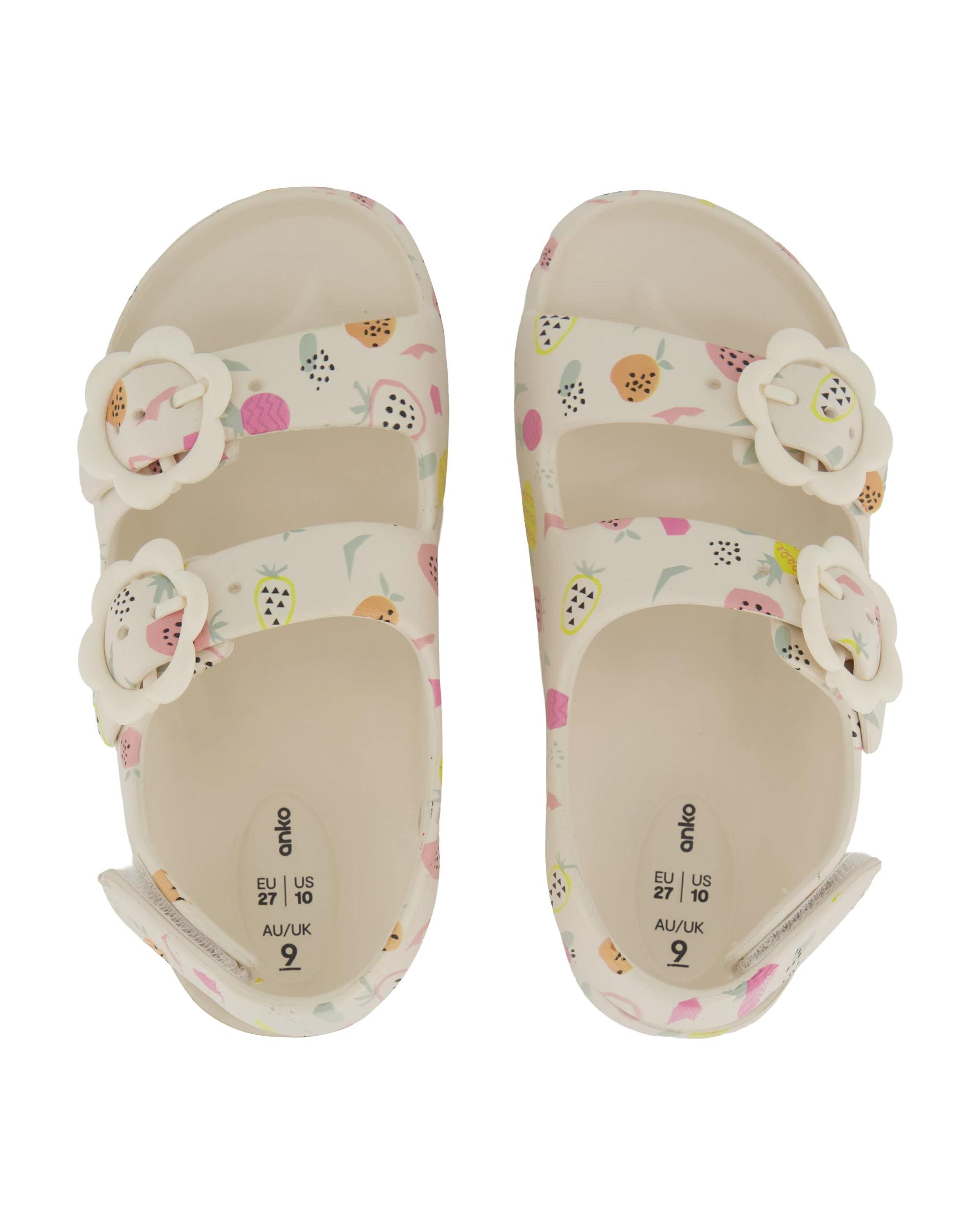 3 Junior Double Strap Slides Fruit, 3 of 4