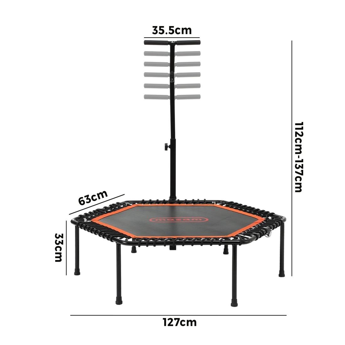 2 Mazam Trampoline Rebounder Jumping Exercise Fitness Adjustable Handrail 50 Inch
 - Multi, 2 of 10