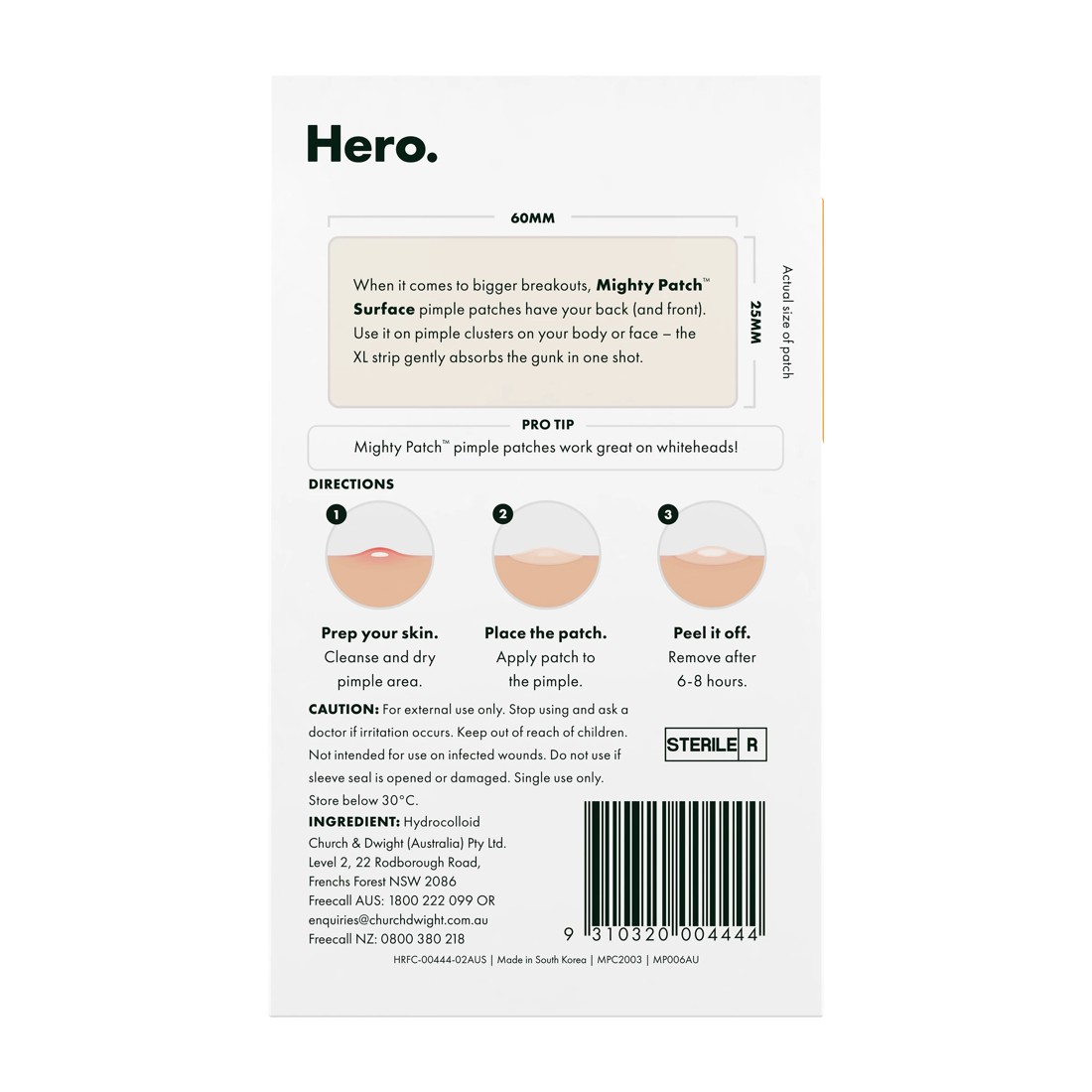 2 Hero 10 Pack Mighty Patch Surface Pimple Patches - Hydrocolloid, 2 of 10