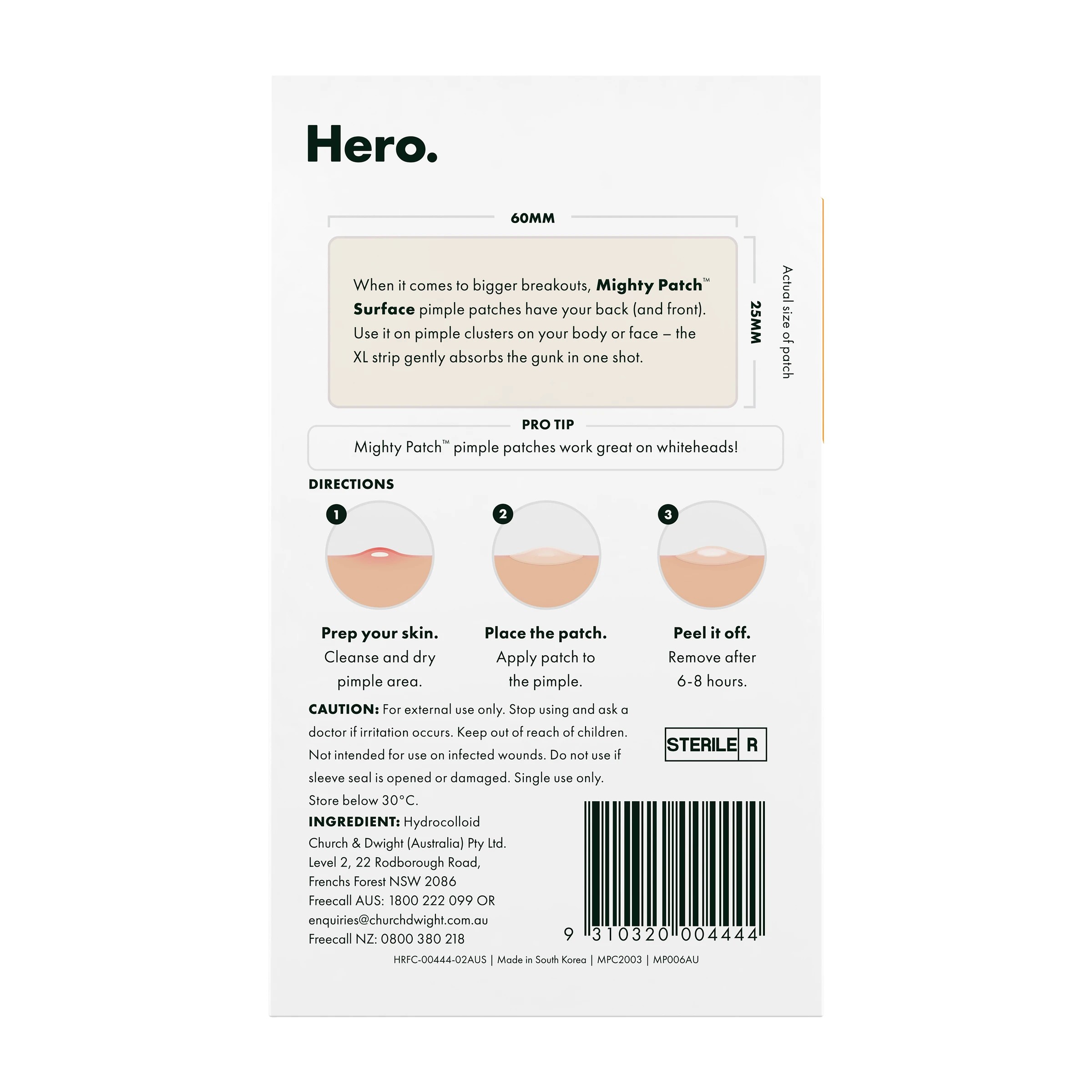 2 Hero 10 Pack Mighty Patch Surface Pimple Patches - Hydrocolloid, 2 of 10