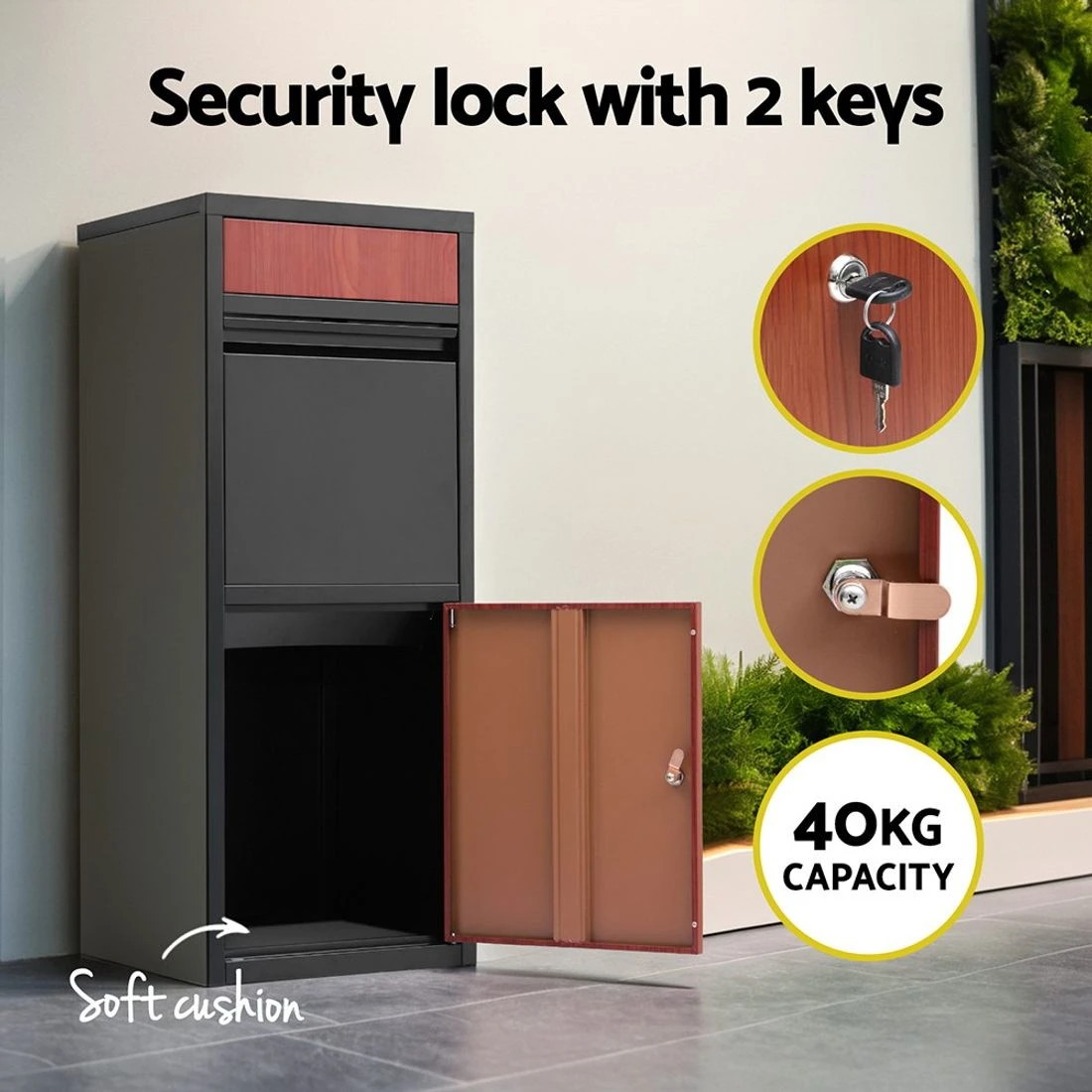 7 Gardeon Parcel Letterbox Drop Box Package
 - black, 7 of 7